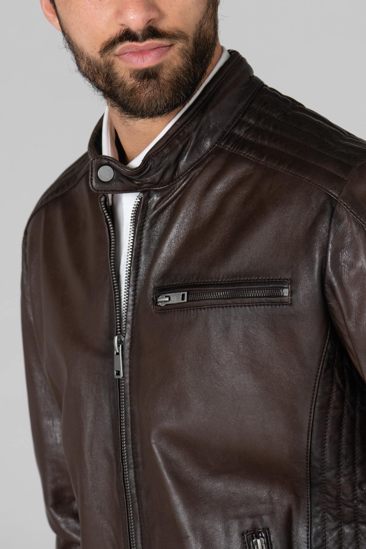 Dark brown men's leather - Image n°6