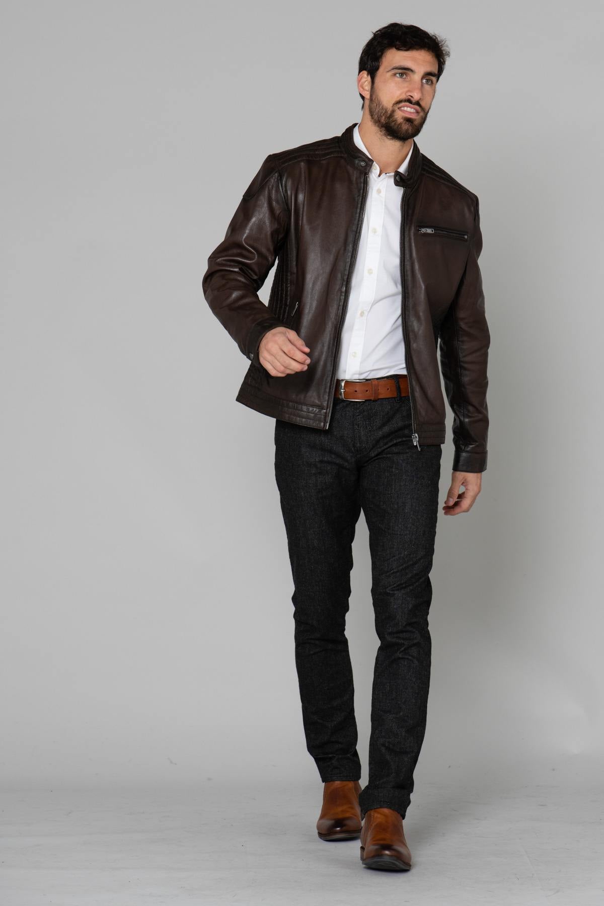 Dark brown men's leather - Image n°2