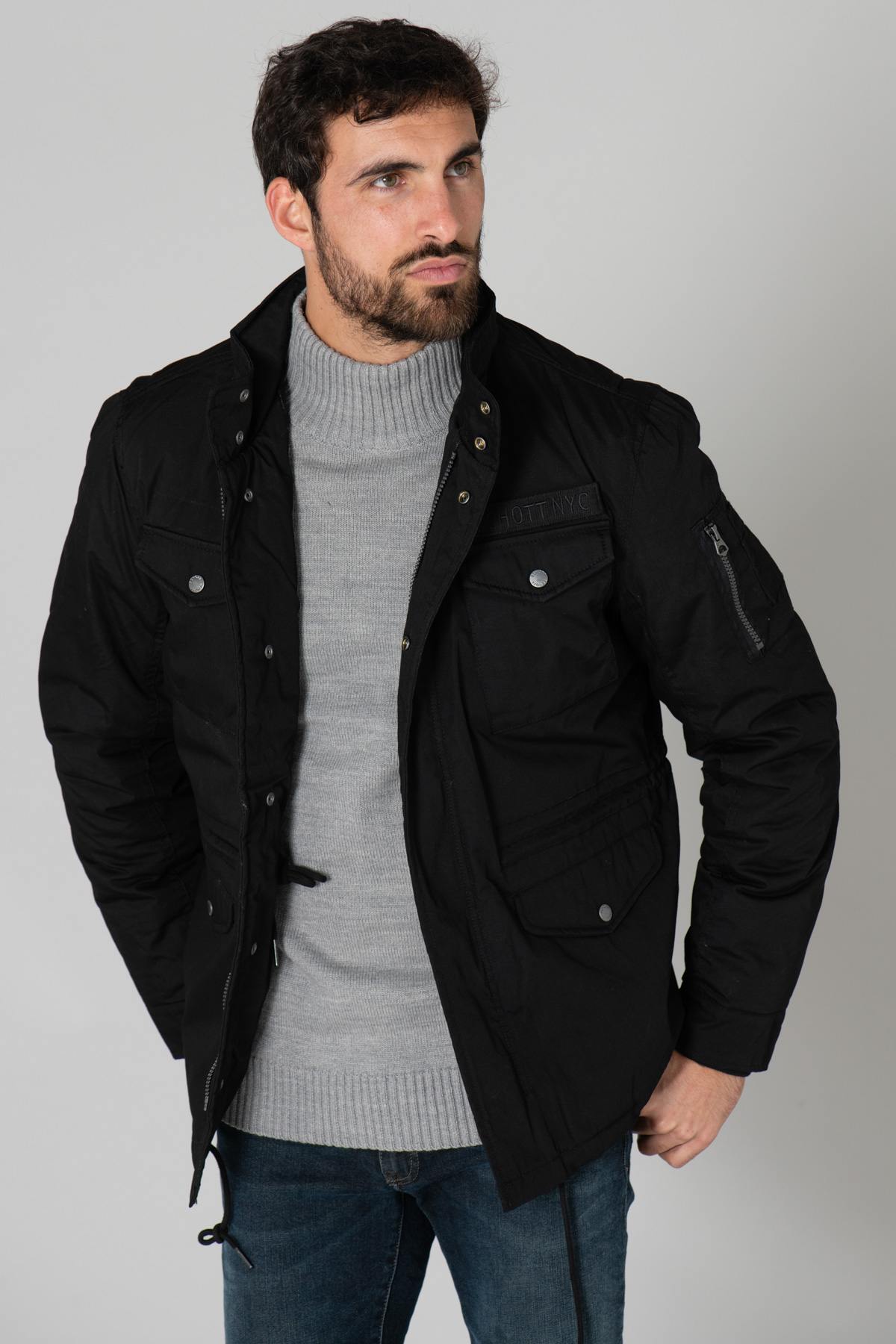 Men's 4-pocket black jacket - Image n°3