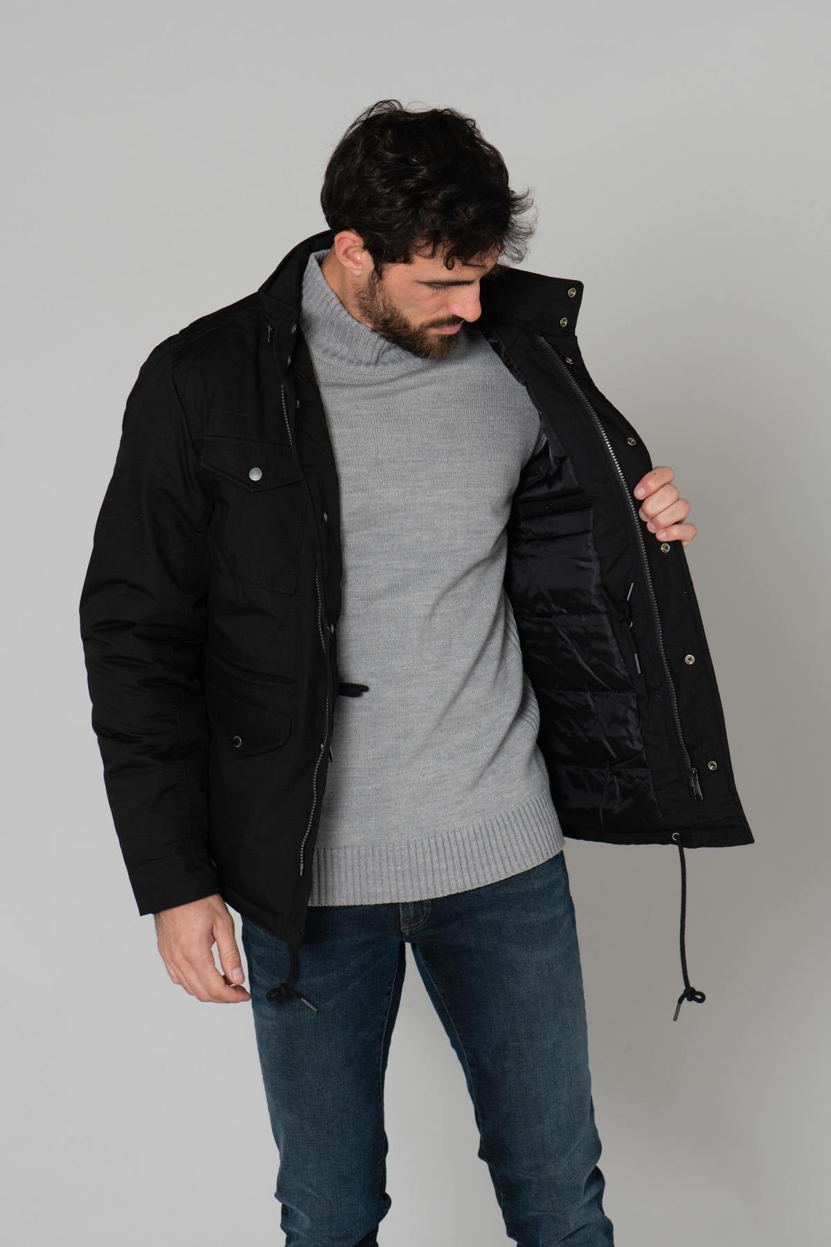 Men's 4-pocket black jacket - Image n°4