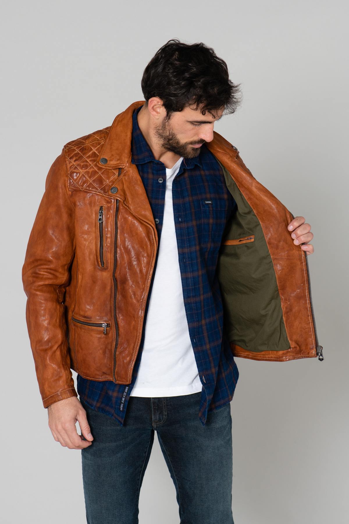 Vintage whiskey men's perfecto - Image n°5