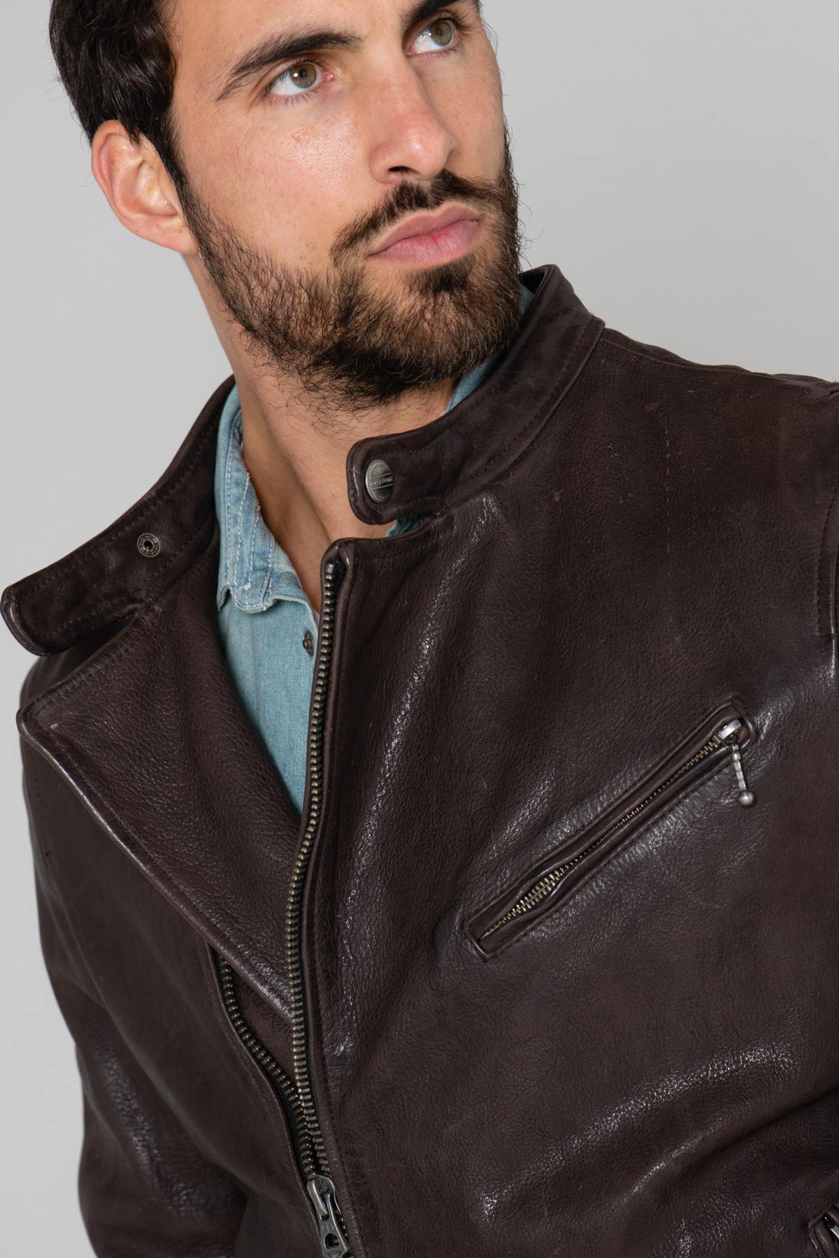 Genuine leather biker jacket - Image n°6