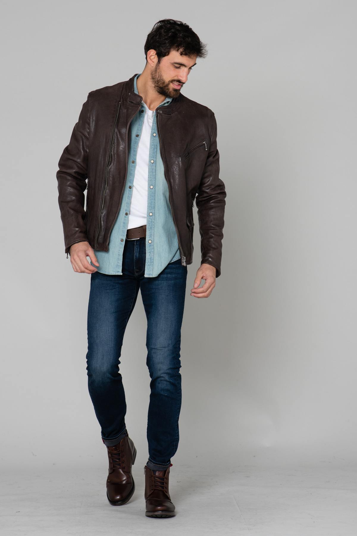 Genuine leather biker jacket - Image n°2