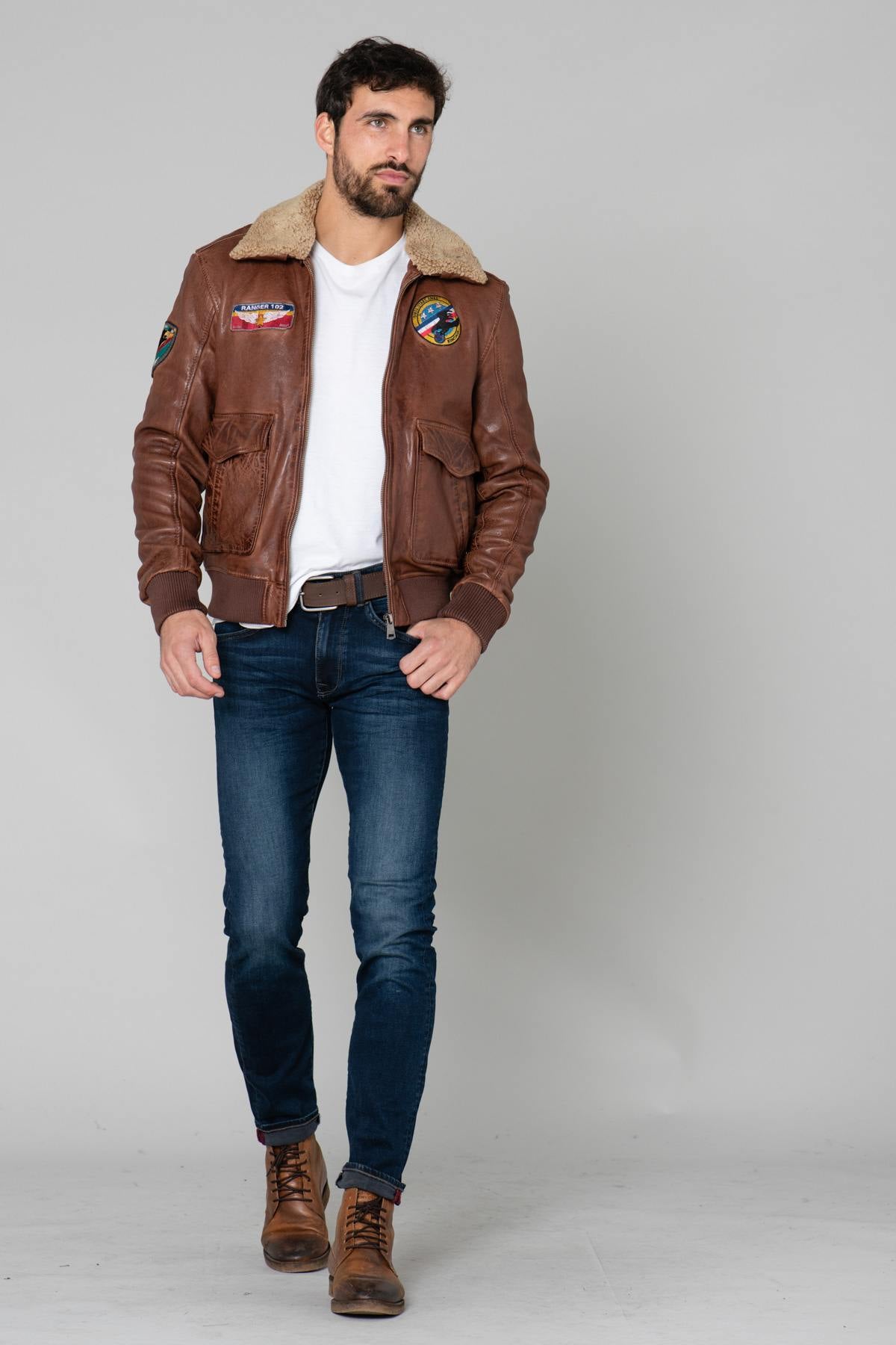 Pilot jacket with Ranger patches - Image n°6