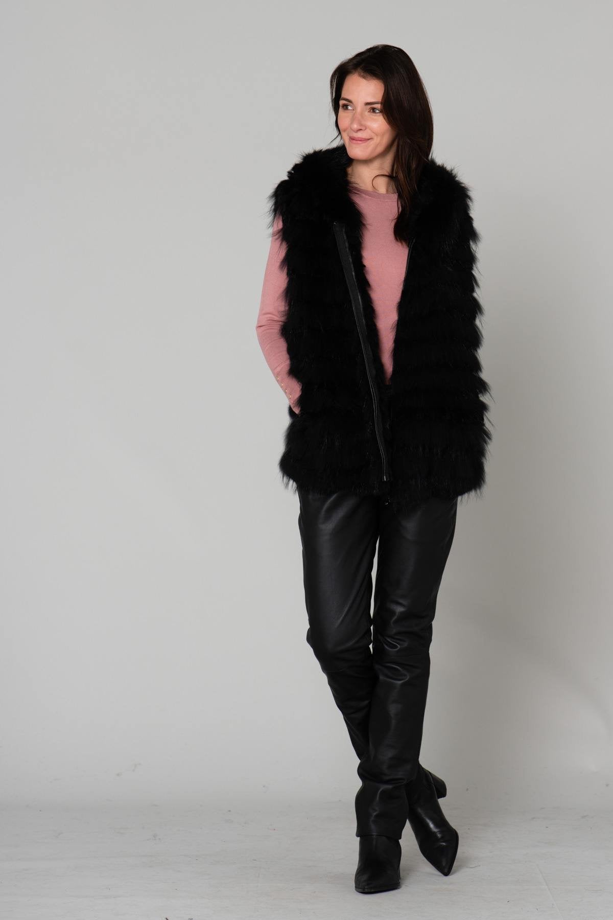 Women's fur vest - Image n°2