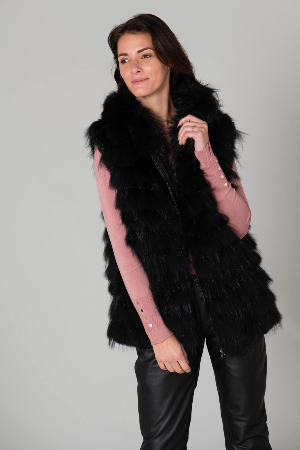 Women's fur vest - Image n°5