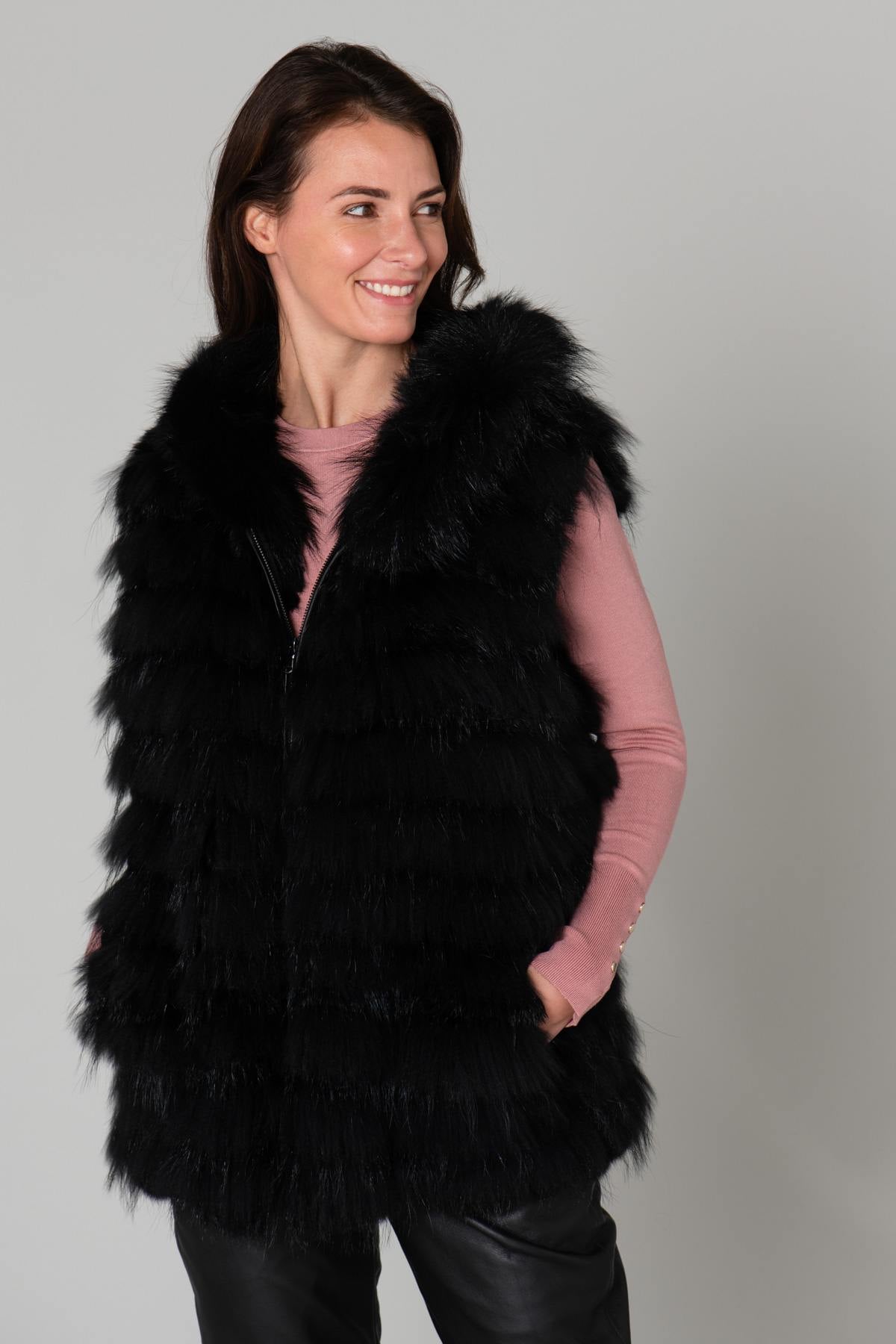 Women's fur vest - Image n°1