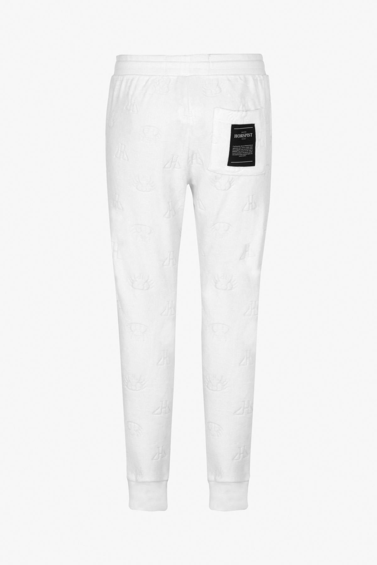 White jogging pants in velvet material - Image n°2