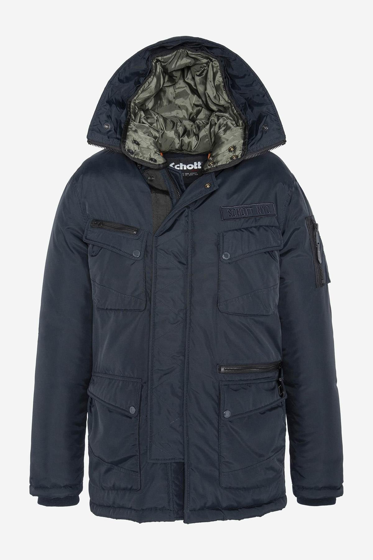 Men's navy blue snorkel parka - Image n°2