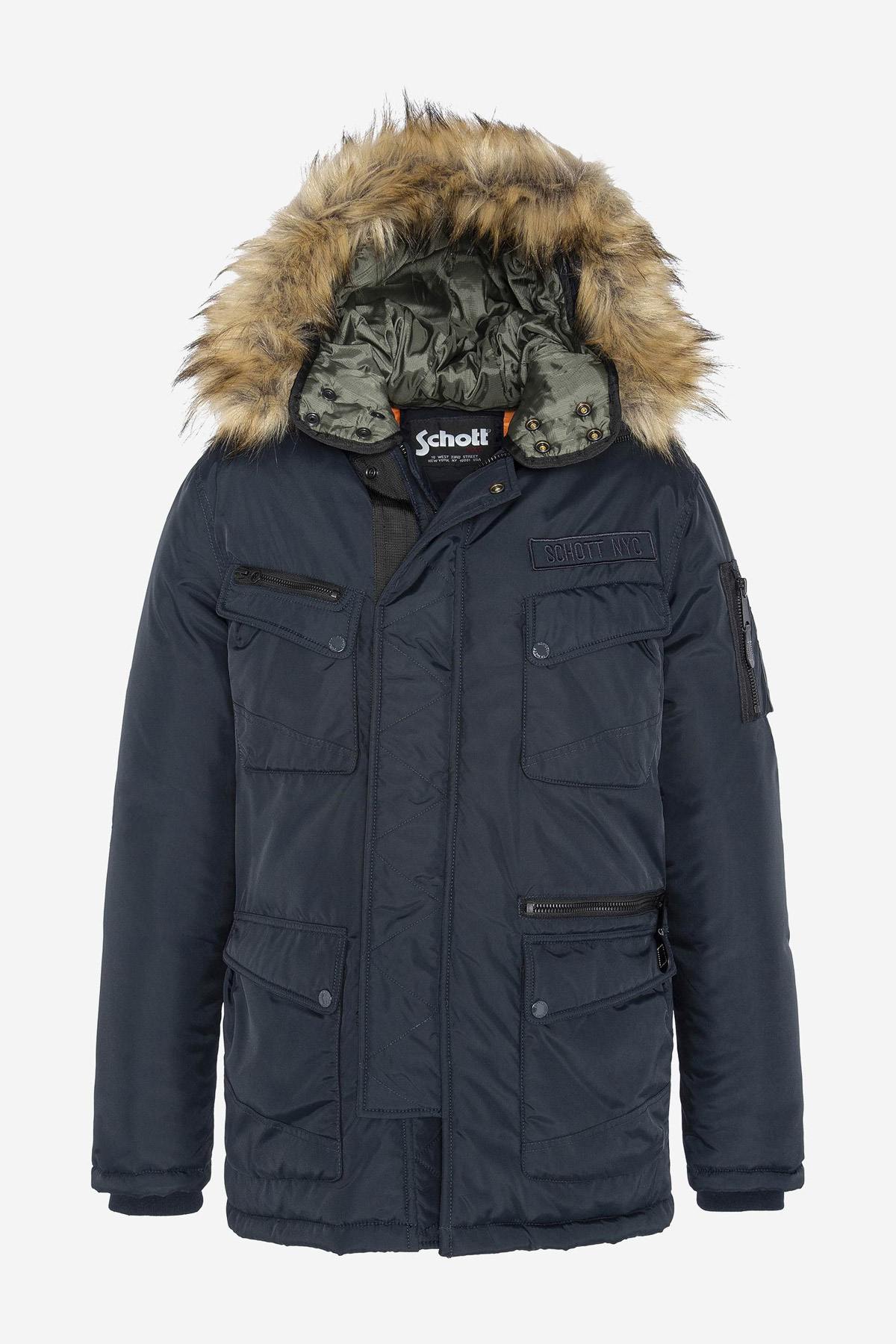 Men's navy blue snorkel parka - Image n°8