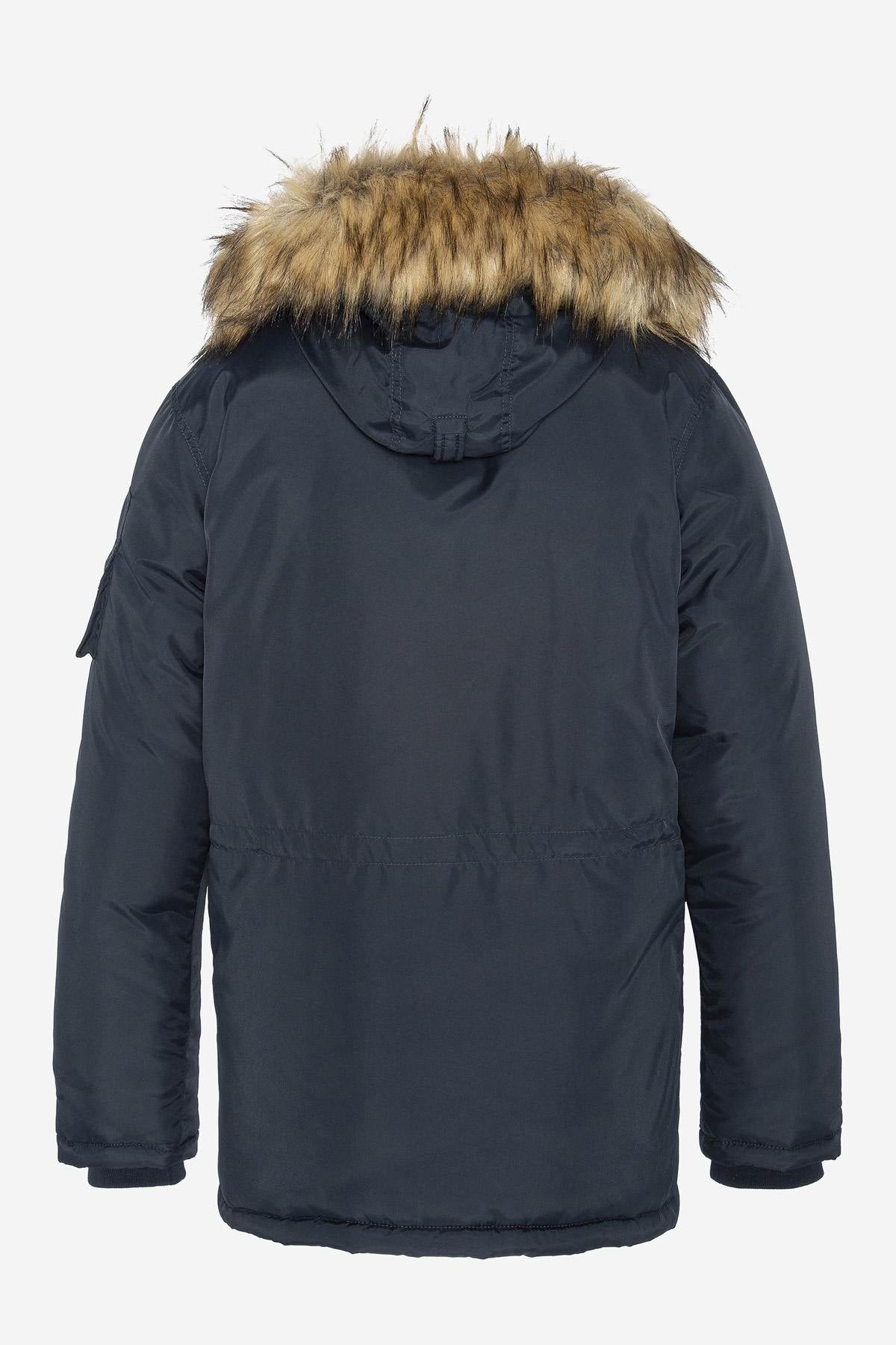 Men's navy blue snorkel parka - Image n°9