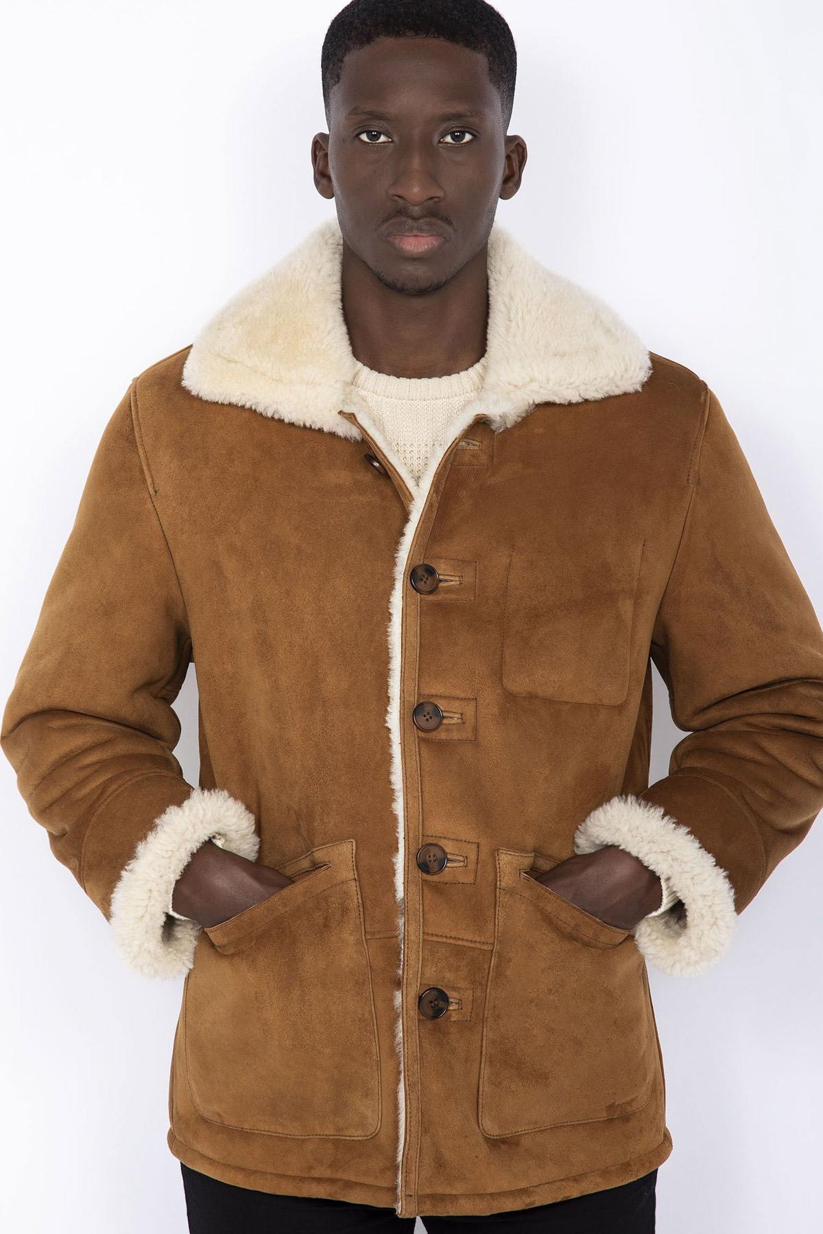 Suede shearling rancher jacket - Image n°1