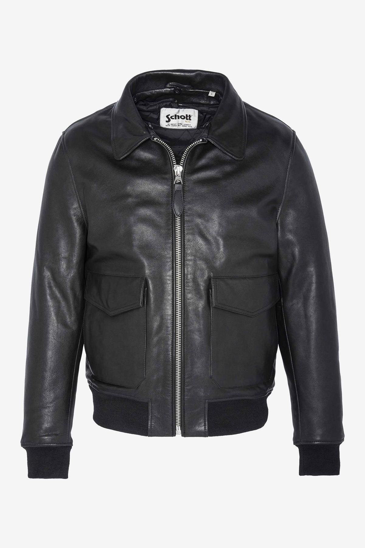 Black pilot jacket with removable collar - Image n°7