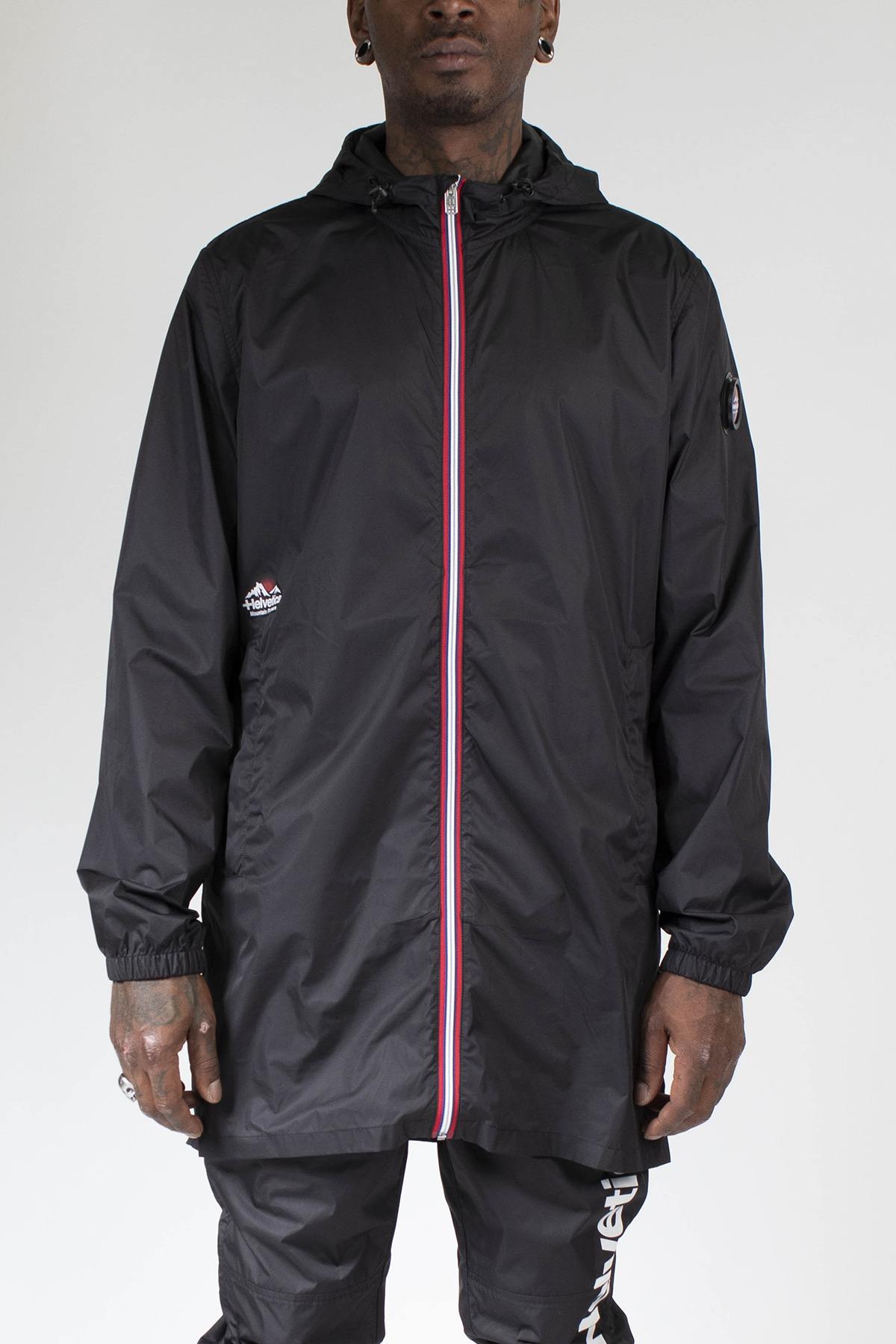 Black zipped windbreaker coat - Image n°1