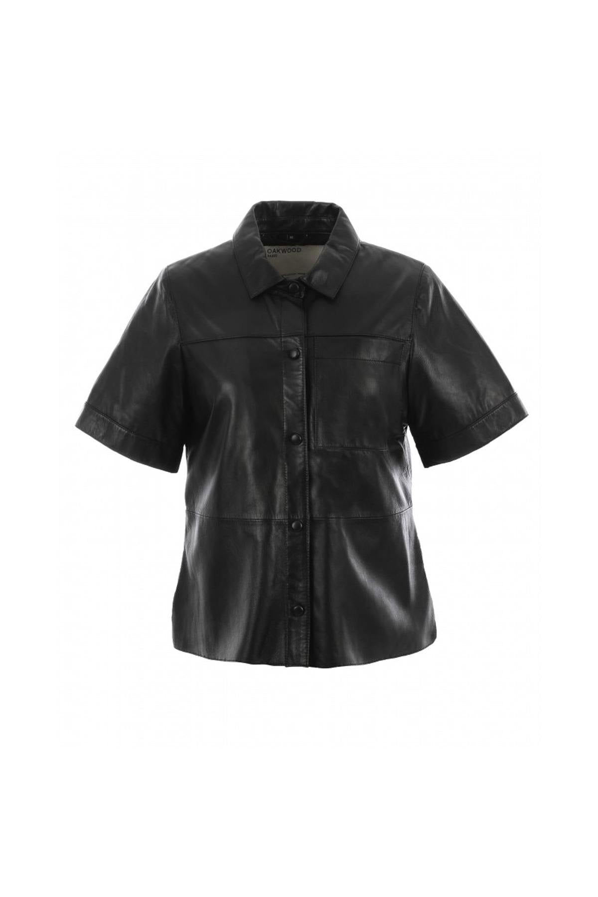 Loose black leather blouse - Image n°5