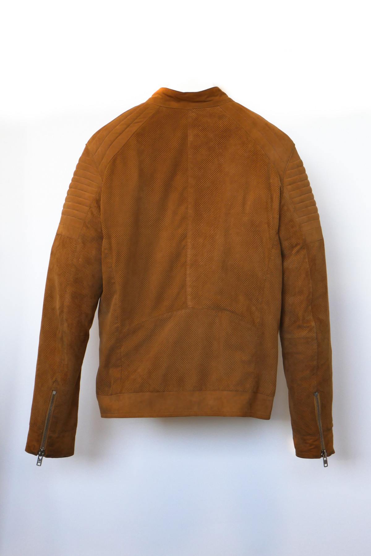 Men's perforated suede leather jacket - Image n°2