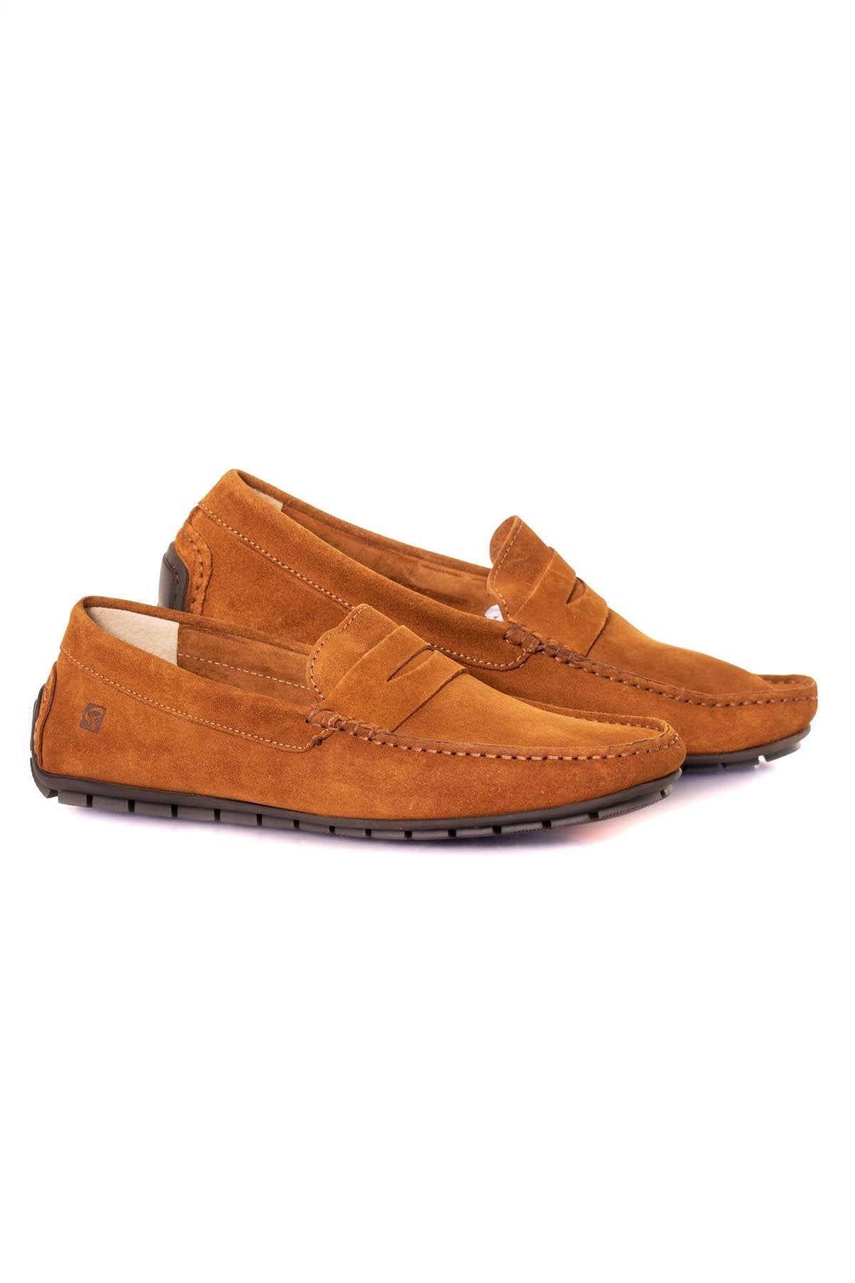 Brown suede leather moccasin - Image n°6