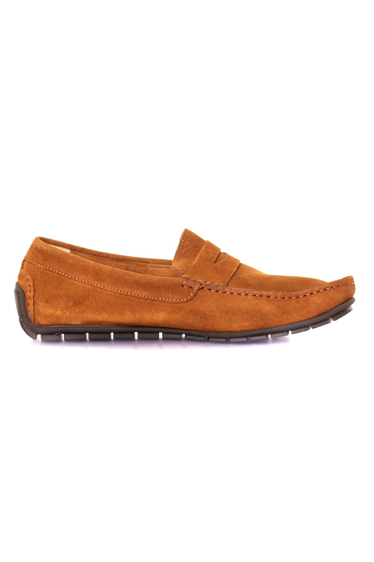 Brown suede leather moccasin - Image n°7