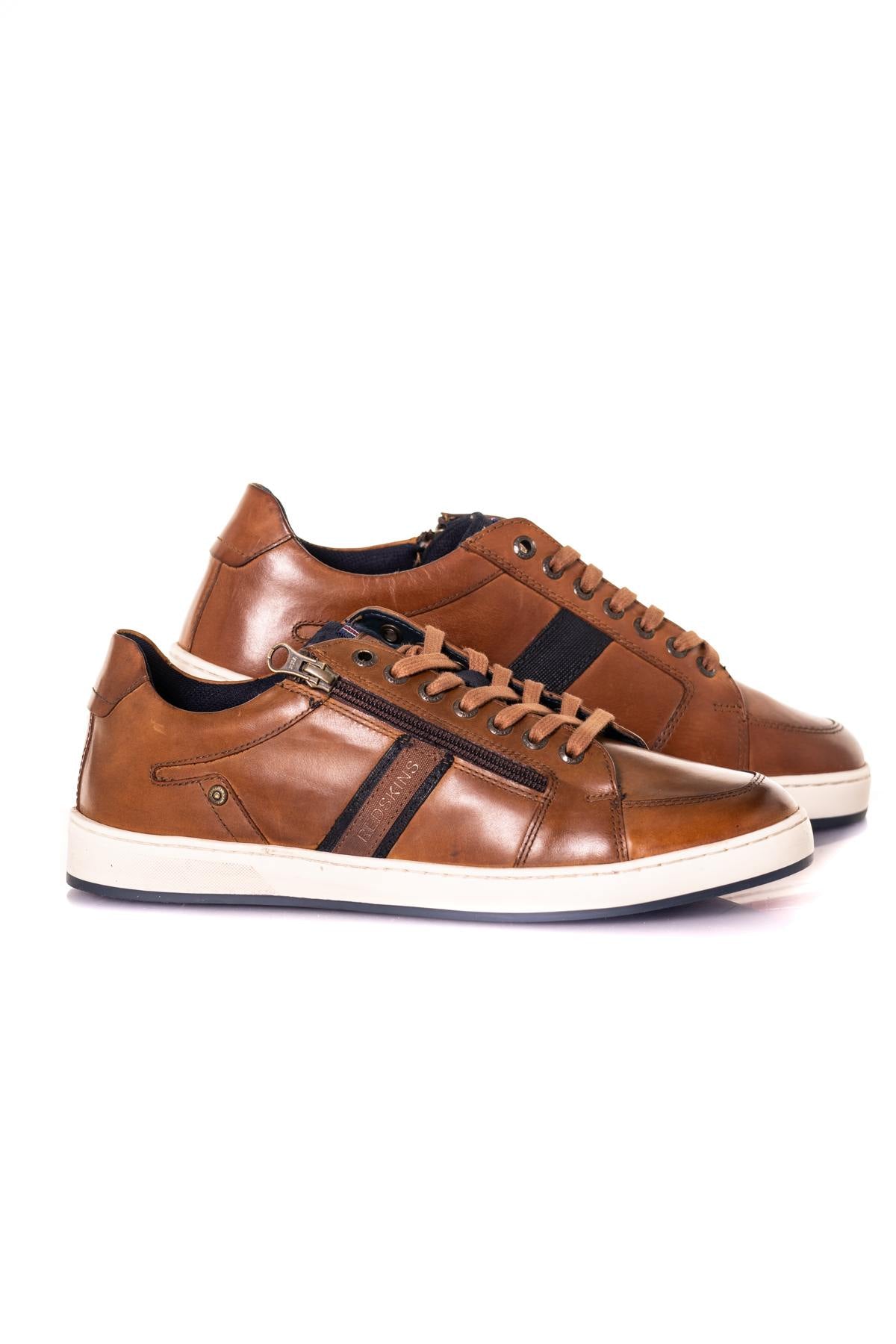 Cognac leather sneakers - Image n°8