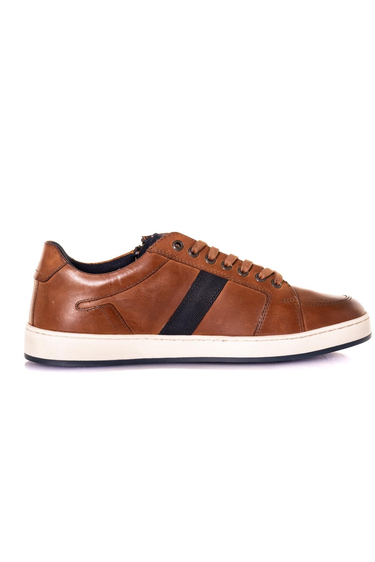 Cognac leather sneakers - Image n°9