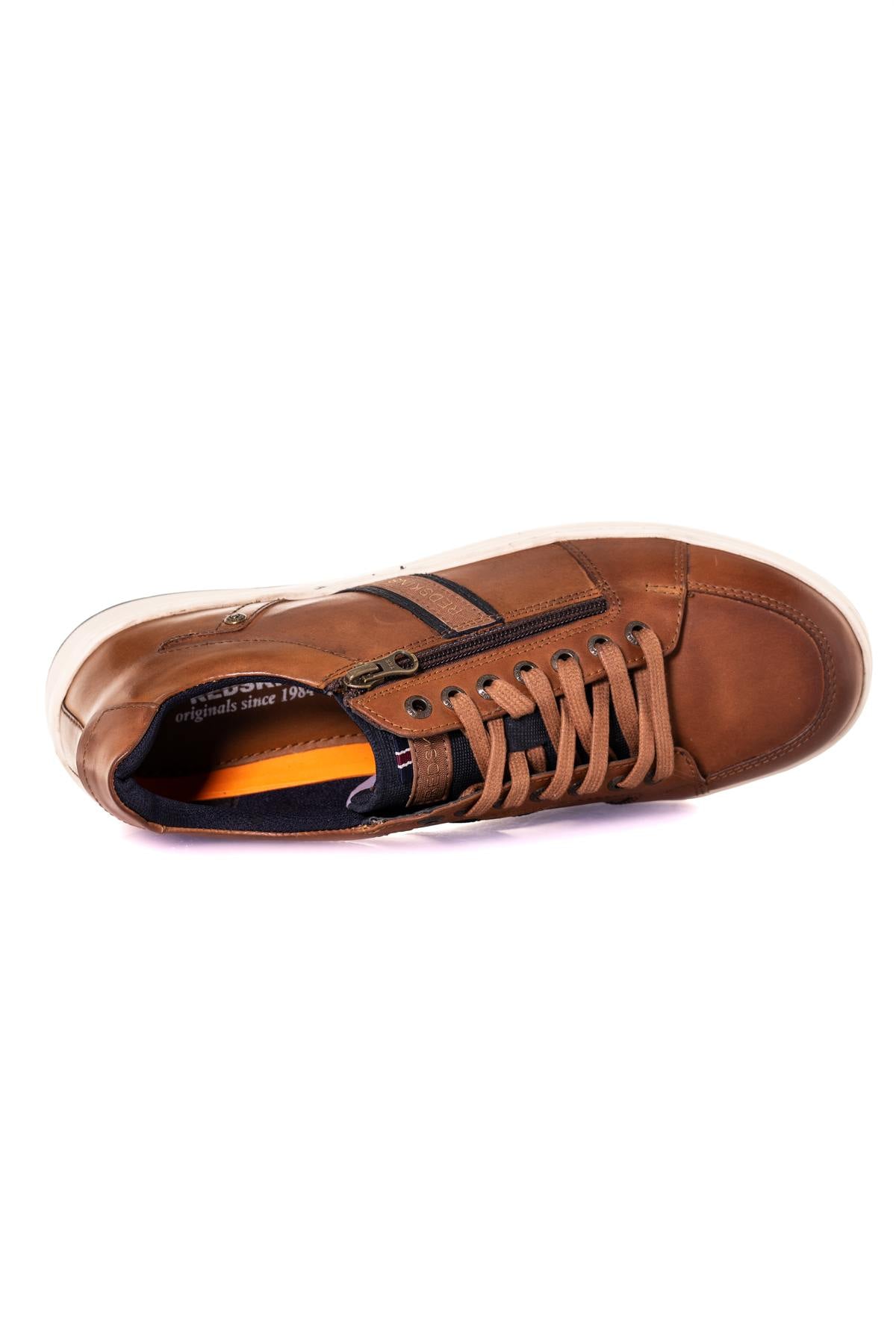 Cognac leather sneakers - Image n°10