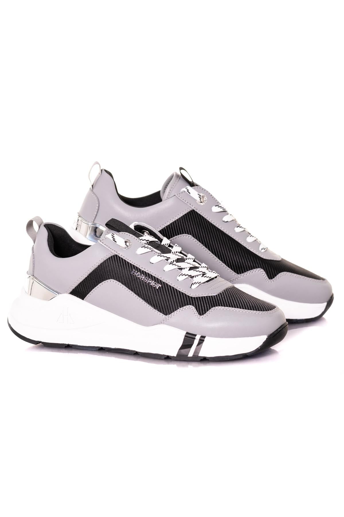 Men's gray and black sneakers - Image n°8