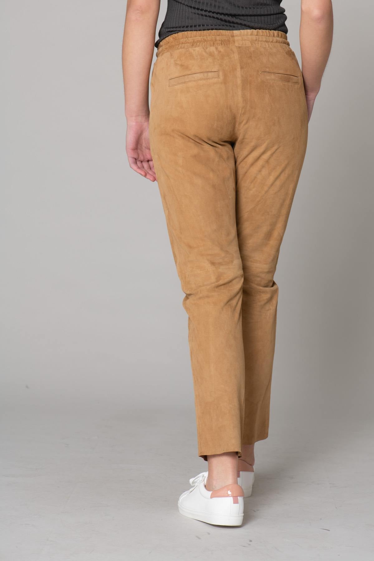 Light brown suede leather pants - Image n°12