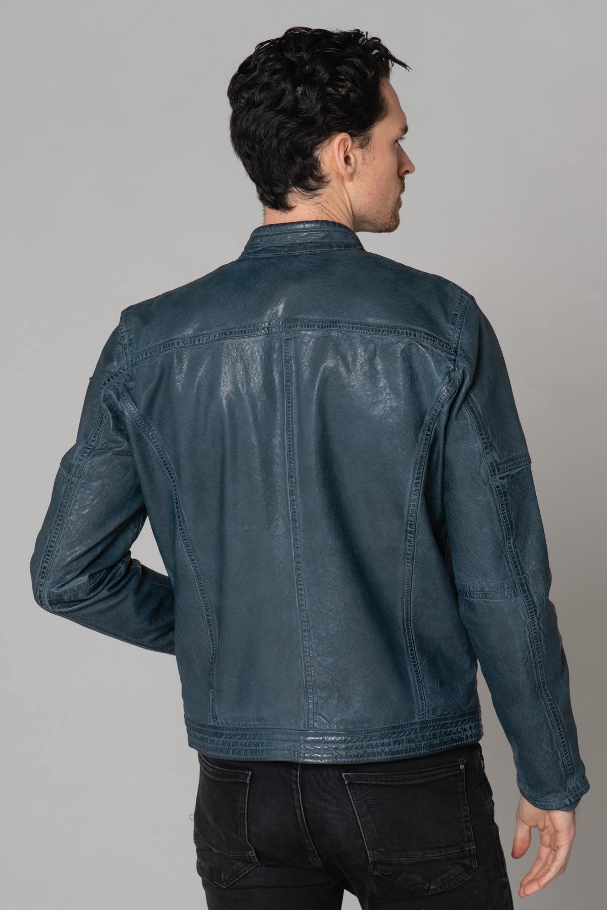 Blue leather jacket - Image n°14