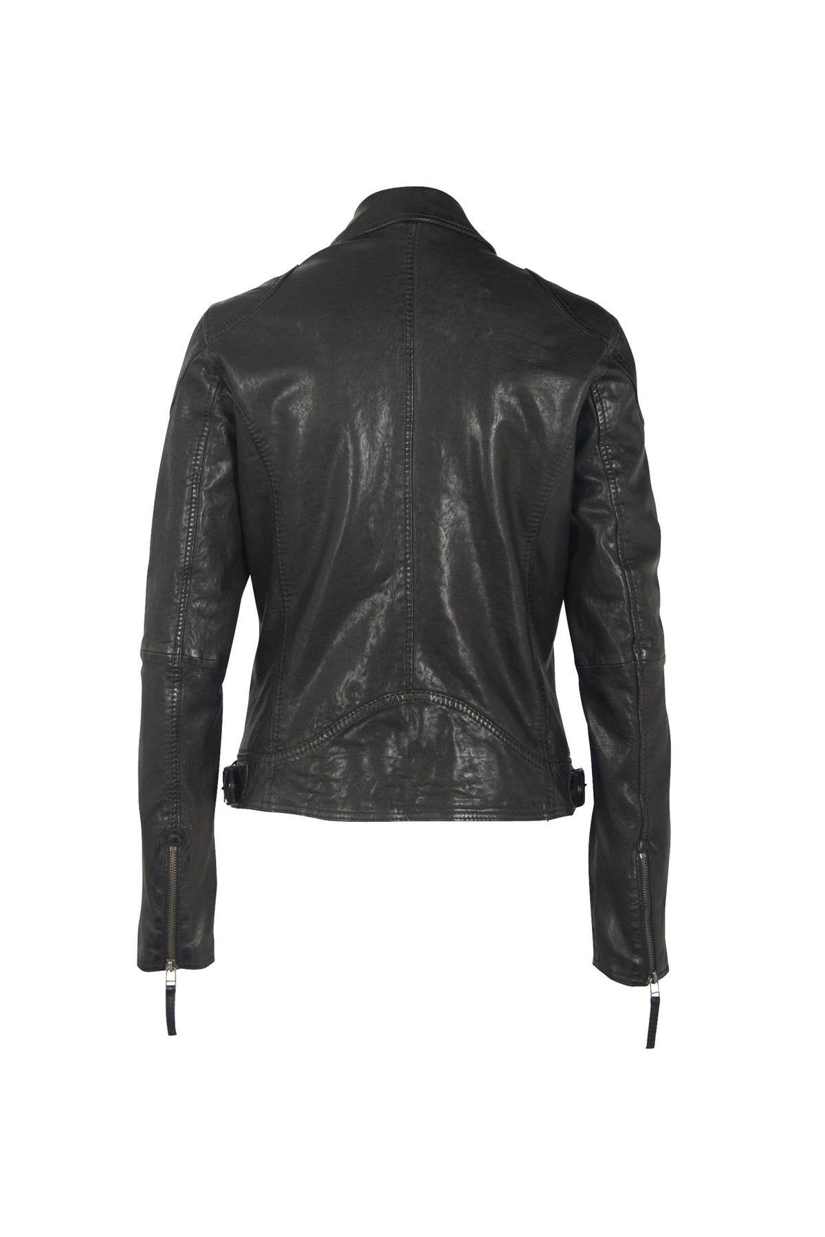 Perfecto style jacket in vegetable lambskin - Image n°8