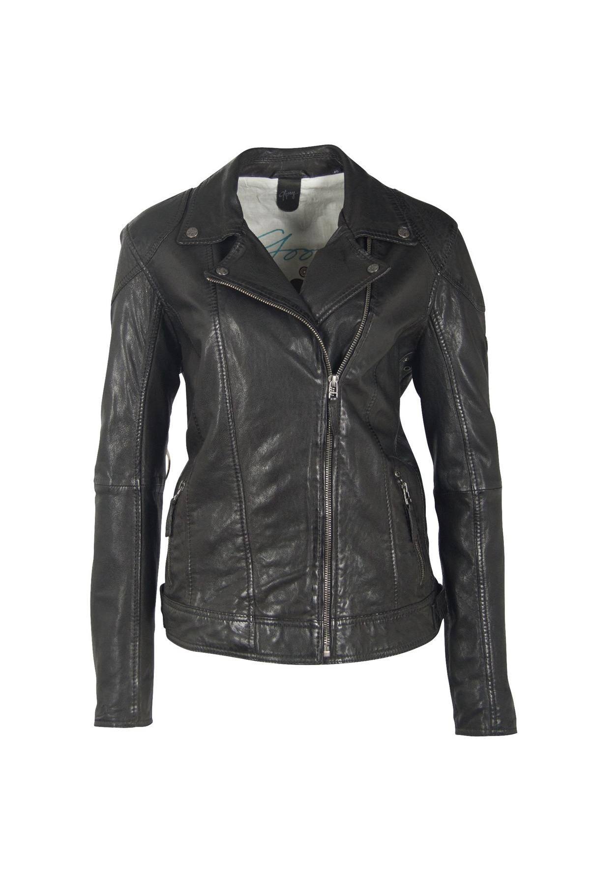 Perfecto style jacket in vegetable lambskin - Image n°7