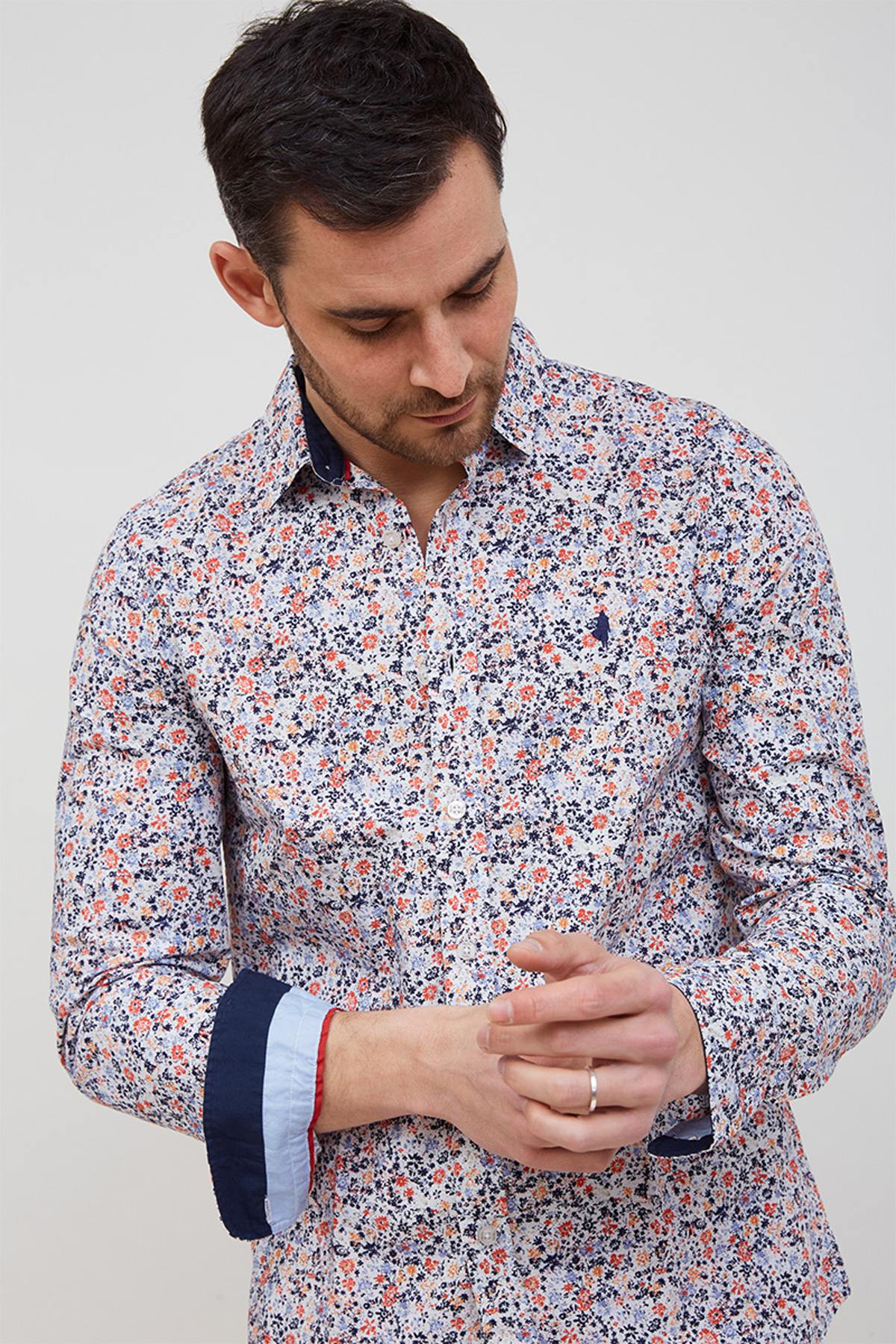 Long-sleeved flower print shirt - Image n°4