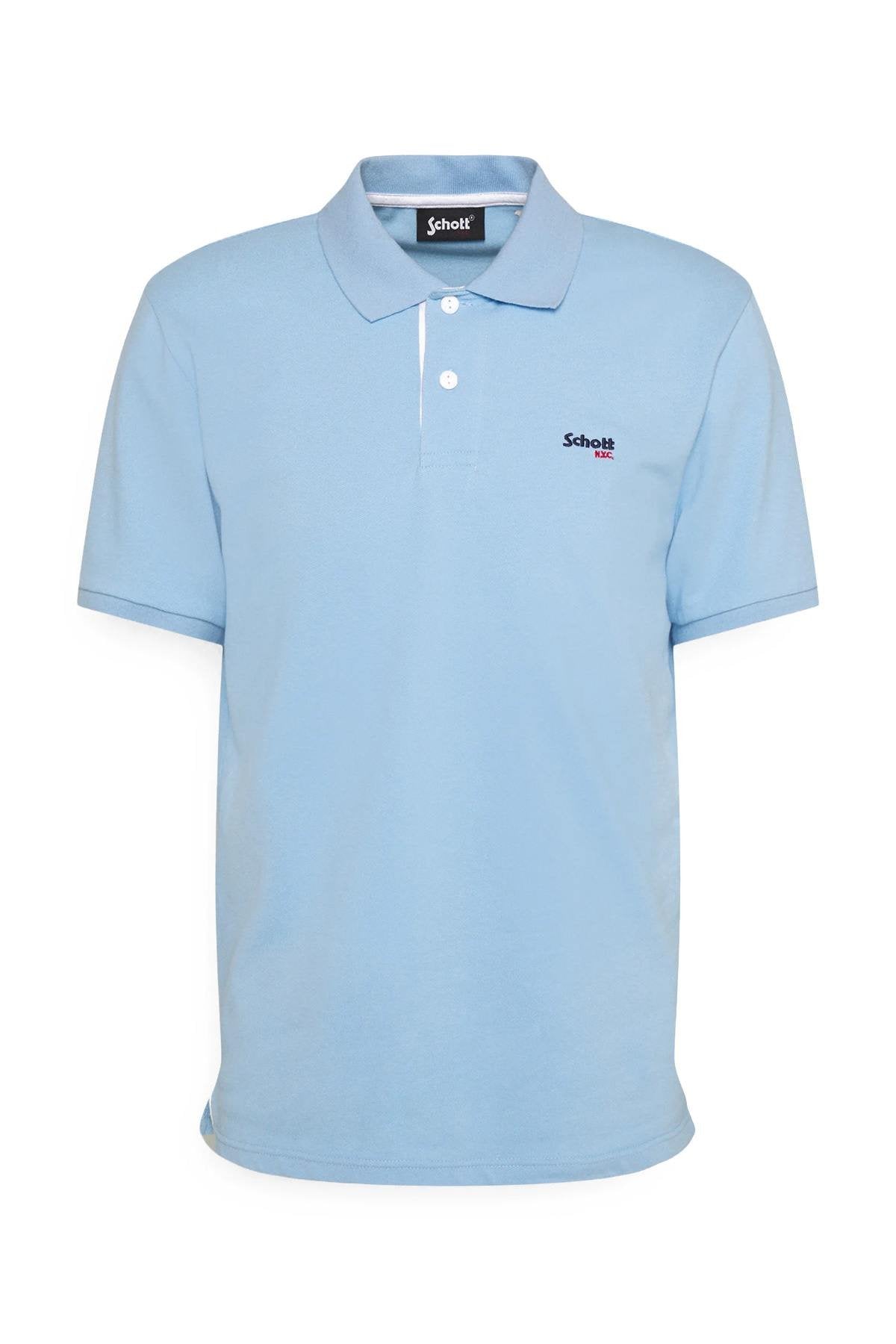 Sky blue polo shirt for men - Image n°3