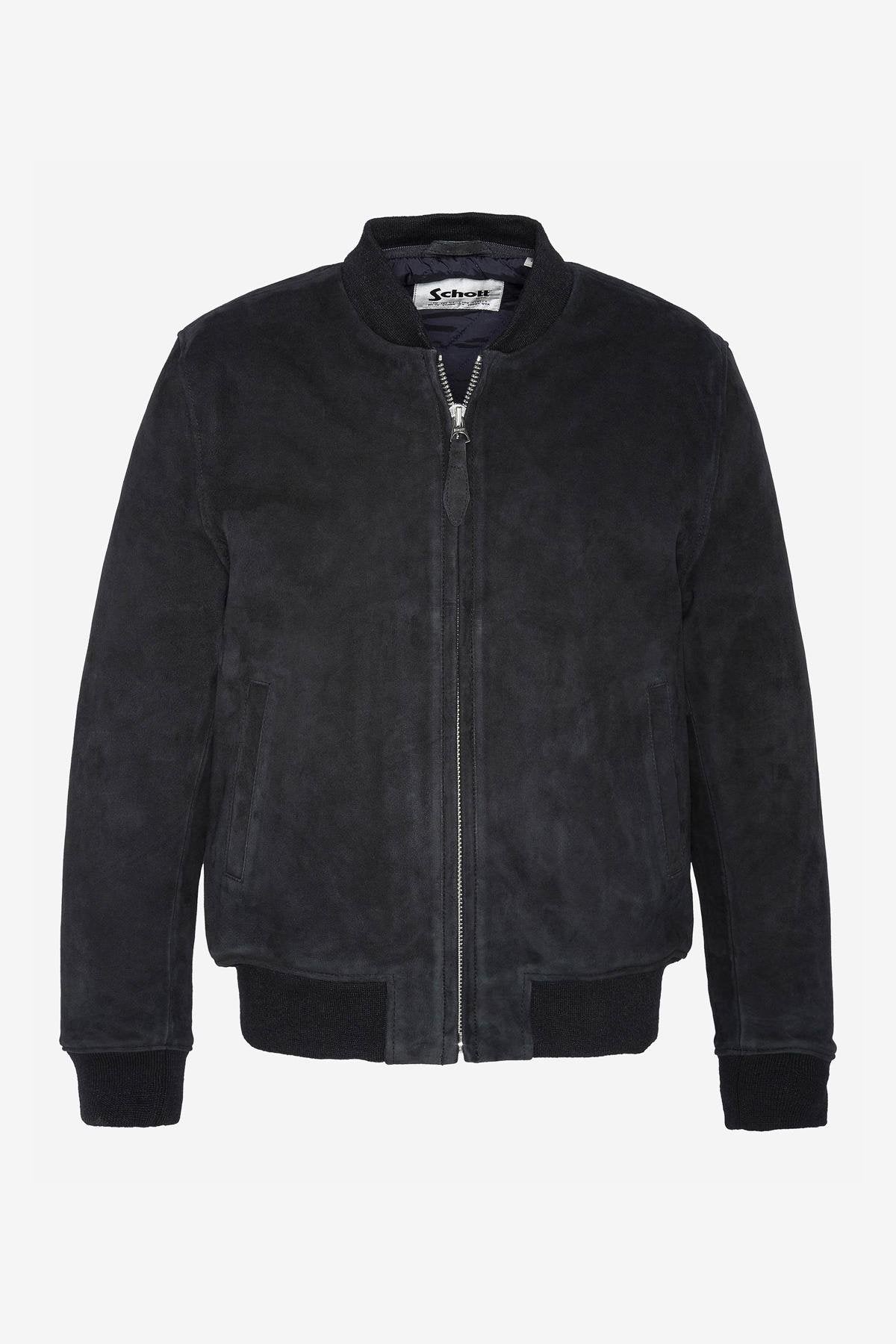 Suede leather bomber with removable hood - Image n°14