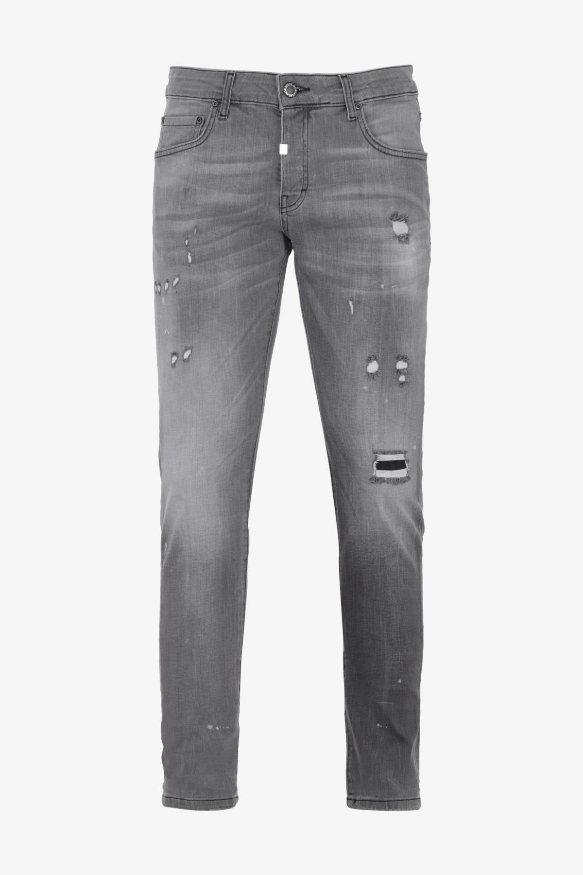 Destroyed gray slim jeans - Image n°17