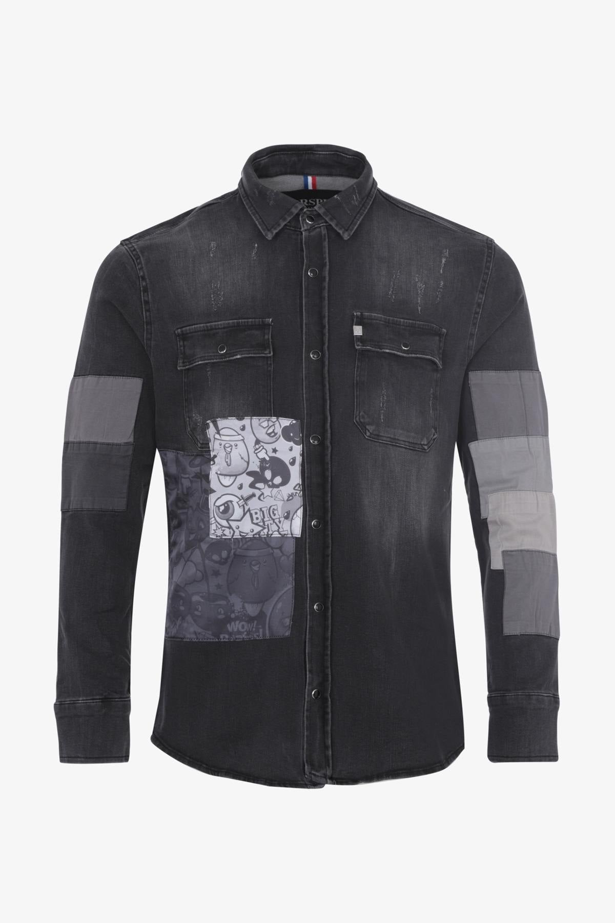 Charcoal denim shirt - Image n°16