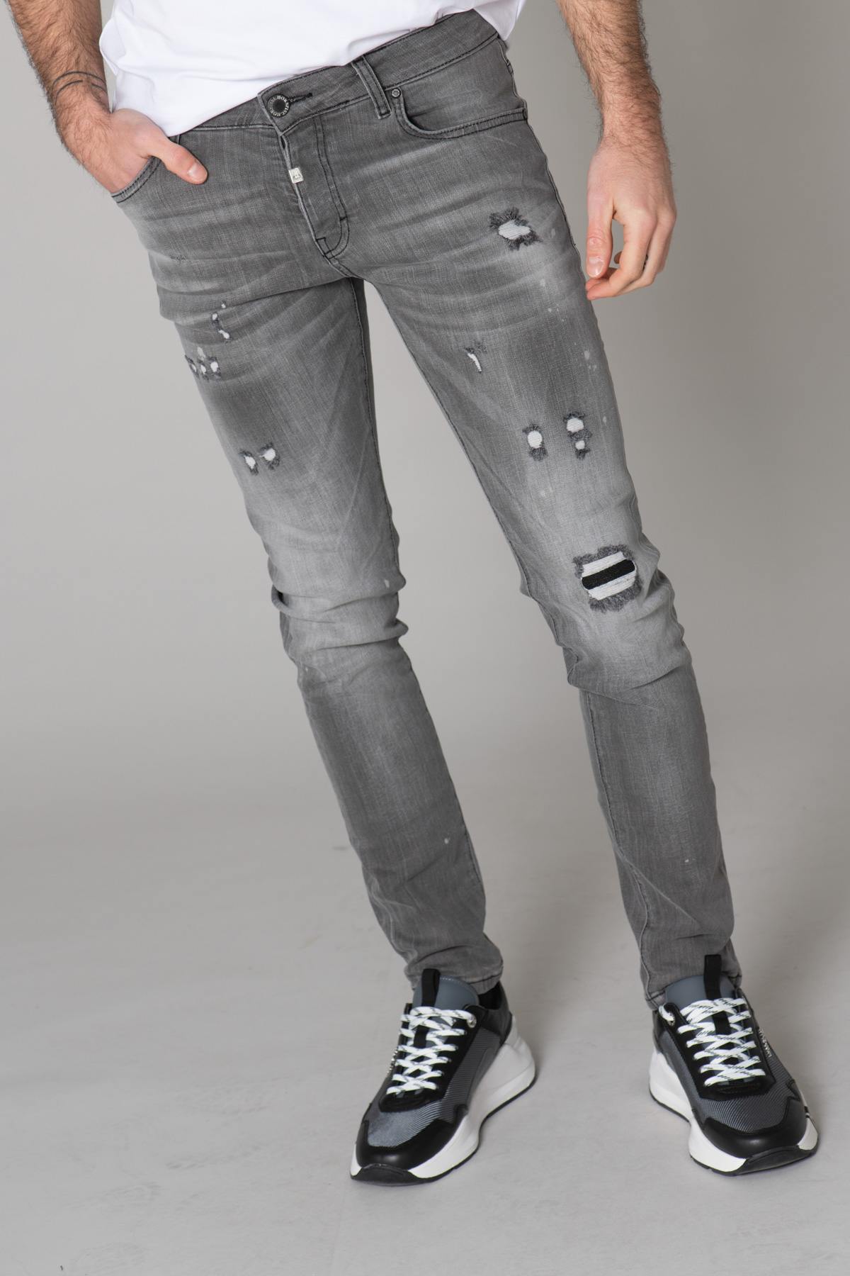 Destroyed gray slim jeans - Image n°16