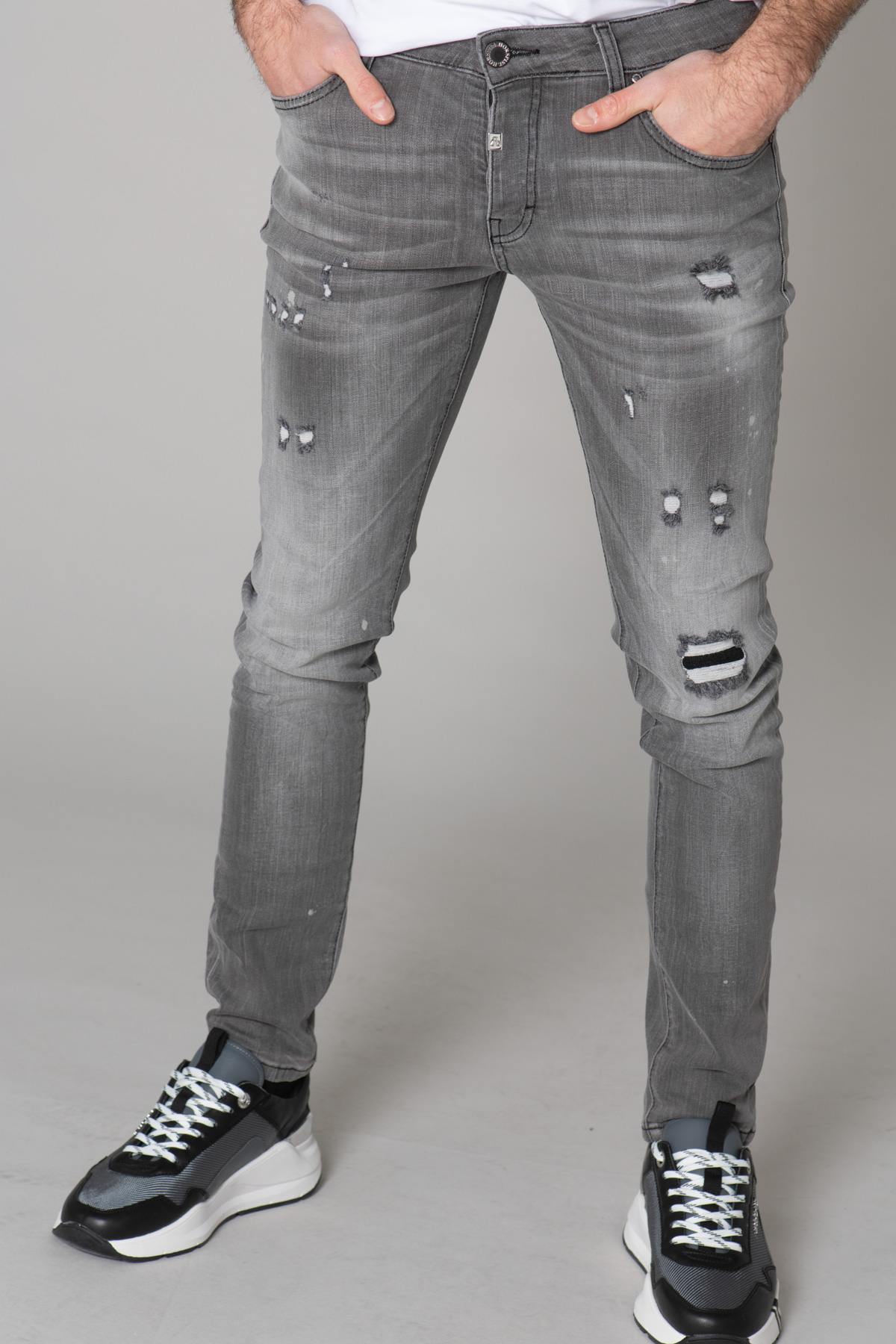 Destroyed gray slim jeans - Image n°12