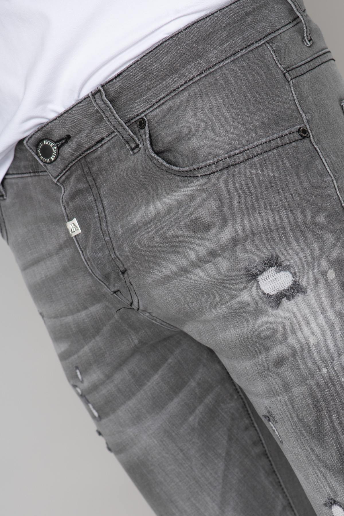 Destroyed gray slim jeans - Image n°15