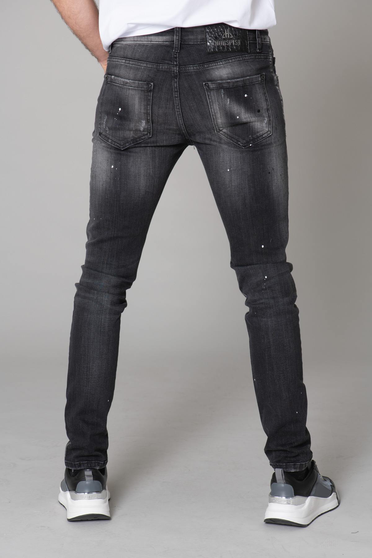 Washed black jeans with destroyed finish - Image n°14