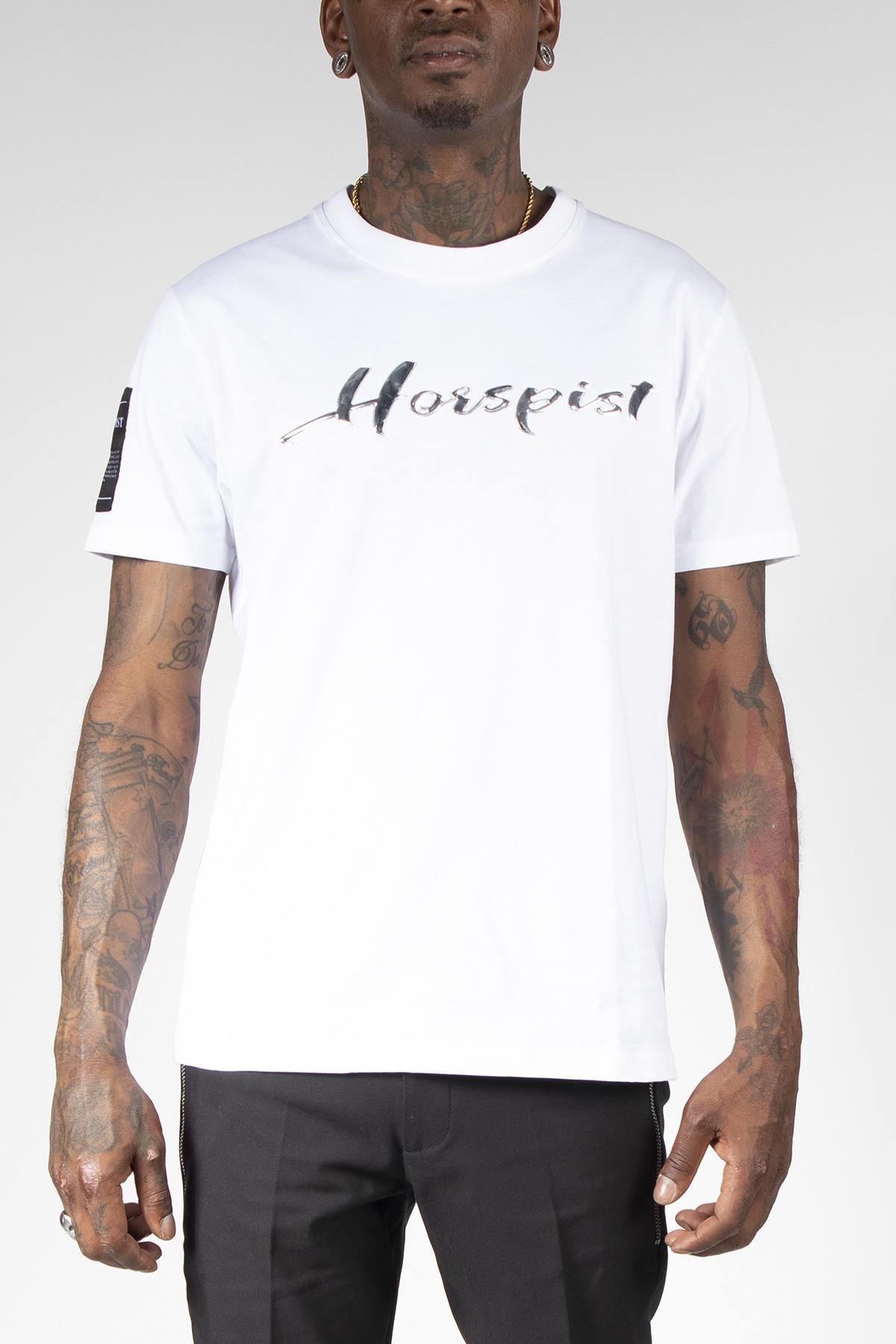 White tshirt with silver logo - Image n°11