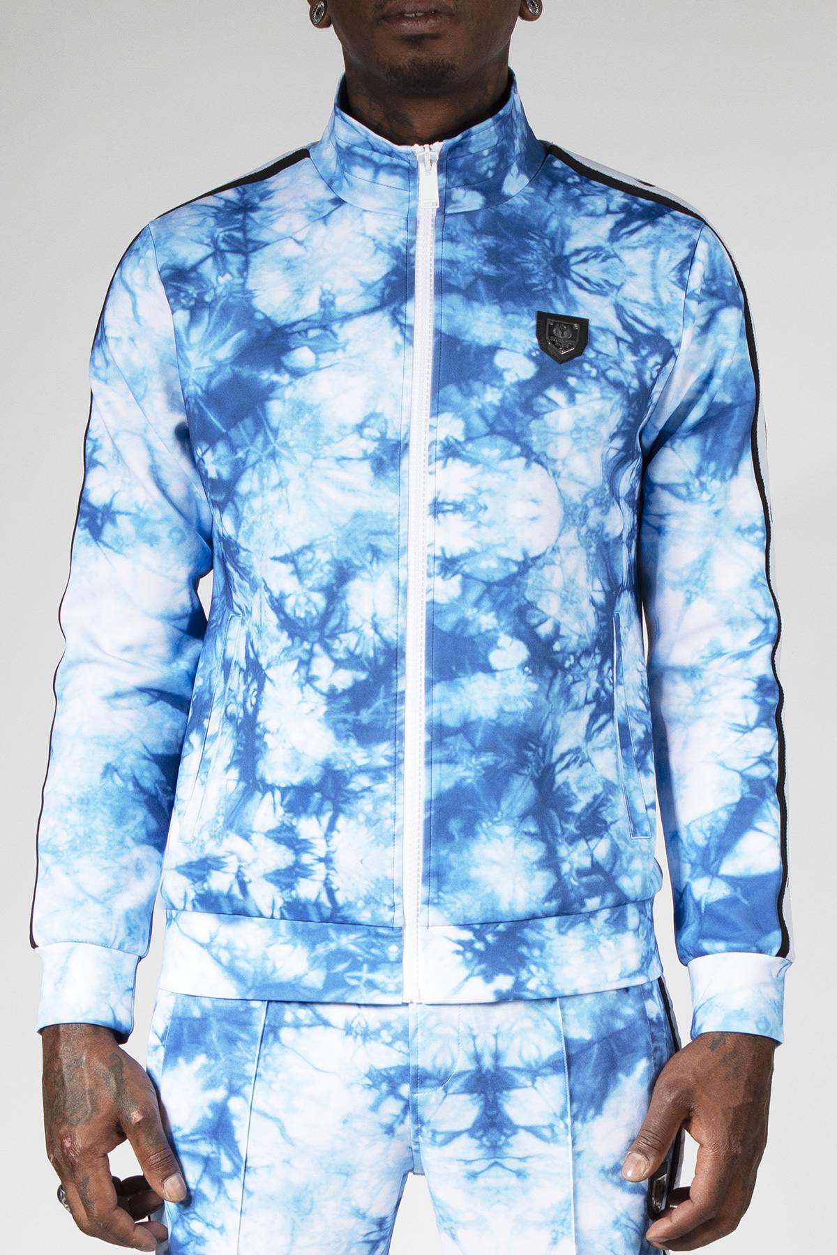 Blue printed zipped jacket - Image n°5