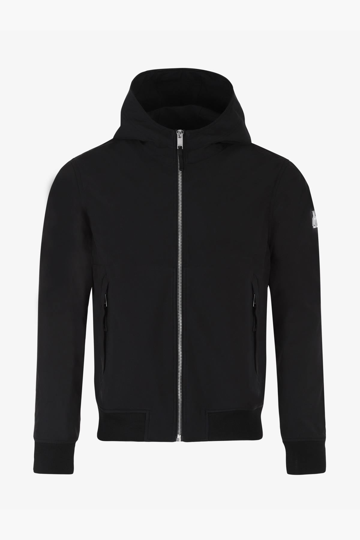 Black hooded zipped jacket - Image n°1