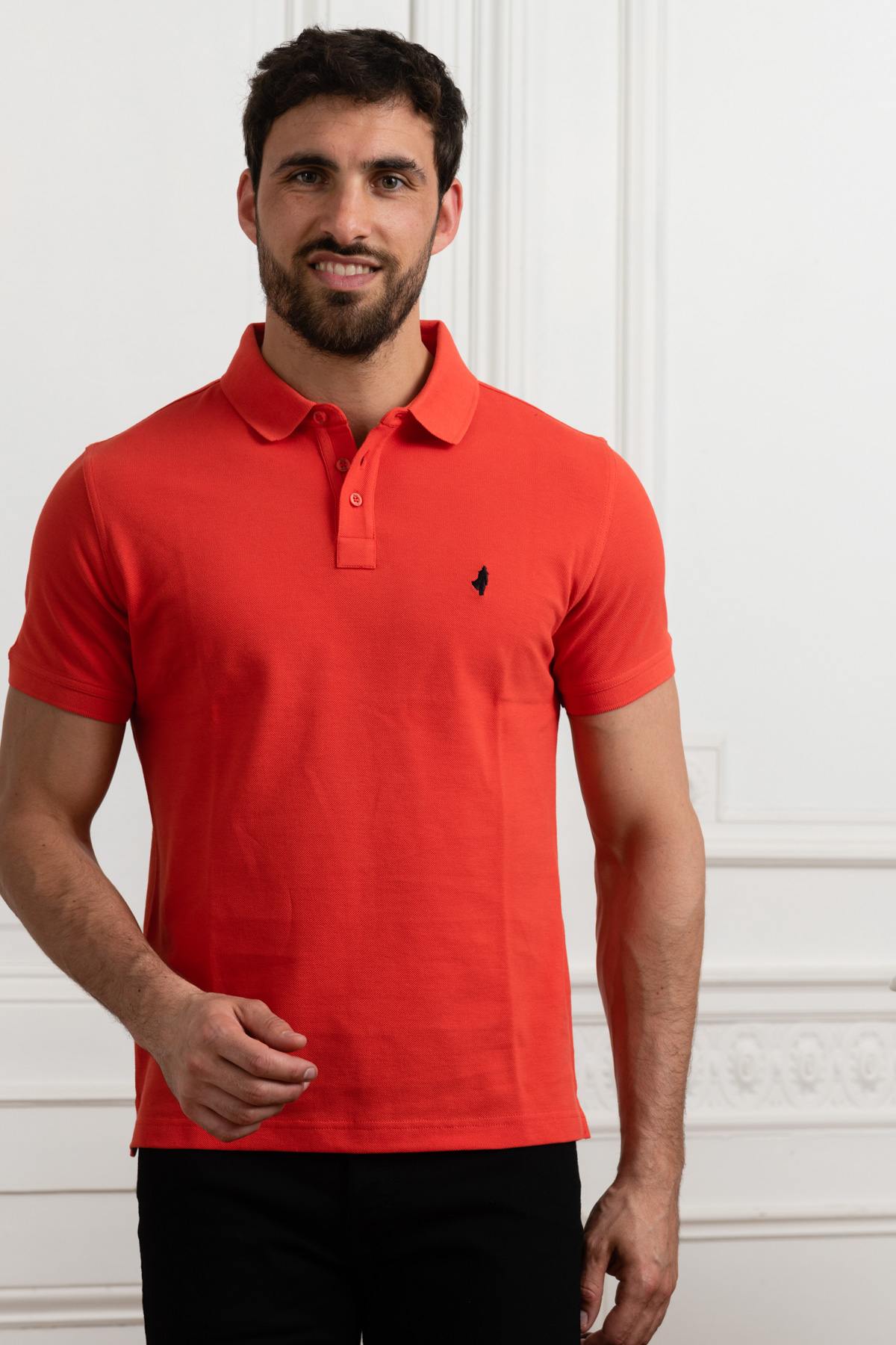 Men's brick red polo shirt - Image n°1