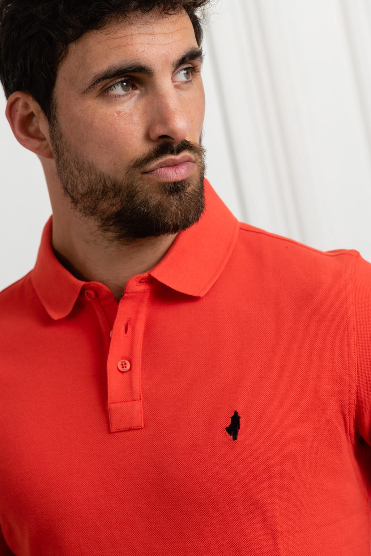 Men's brick red polo shirt - Image n°2