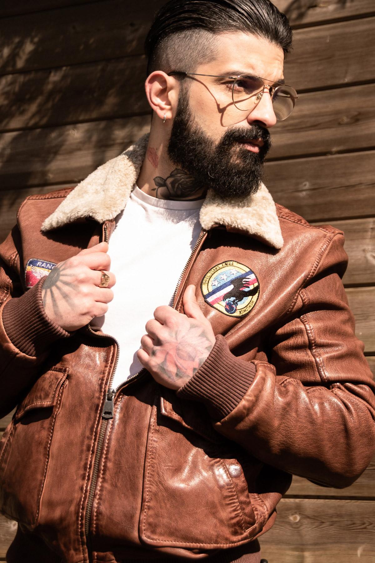 Pilot jacket with Ranger patches - Image n°1