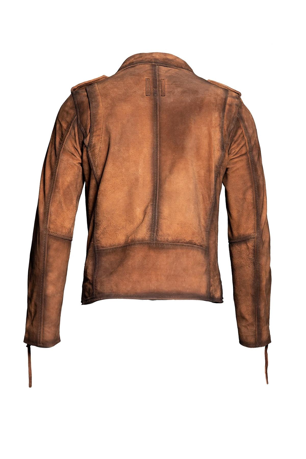 Cognac suede leather perfecto - Image n°5