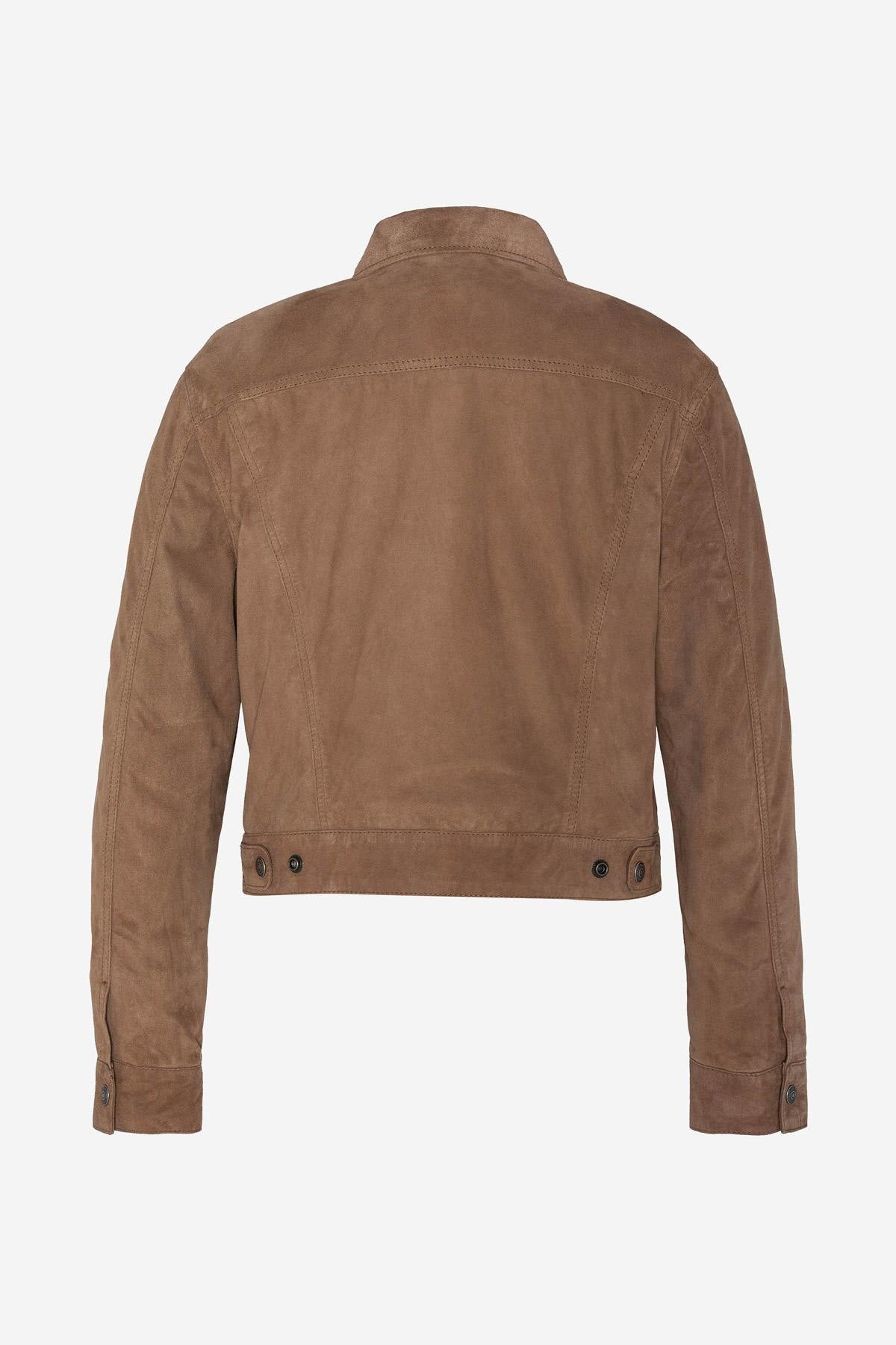 Camel suede goatskin trucker jacket - Image n°3