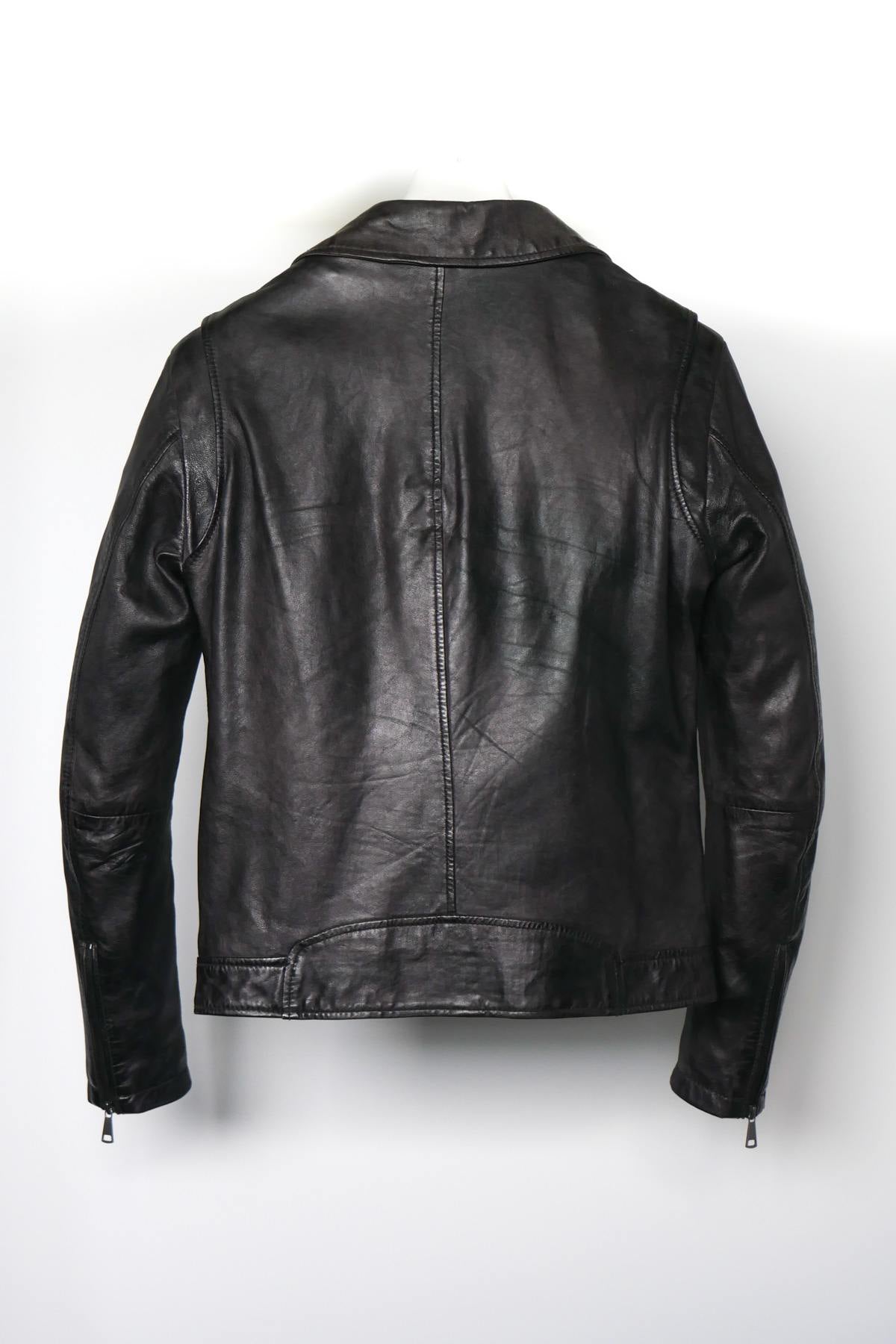 Men's black leather perfecto - Image n°2