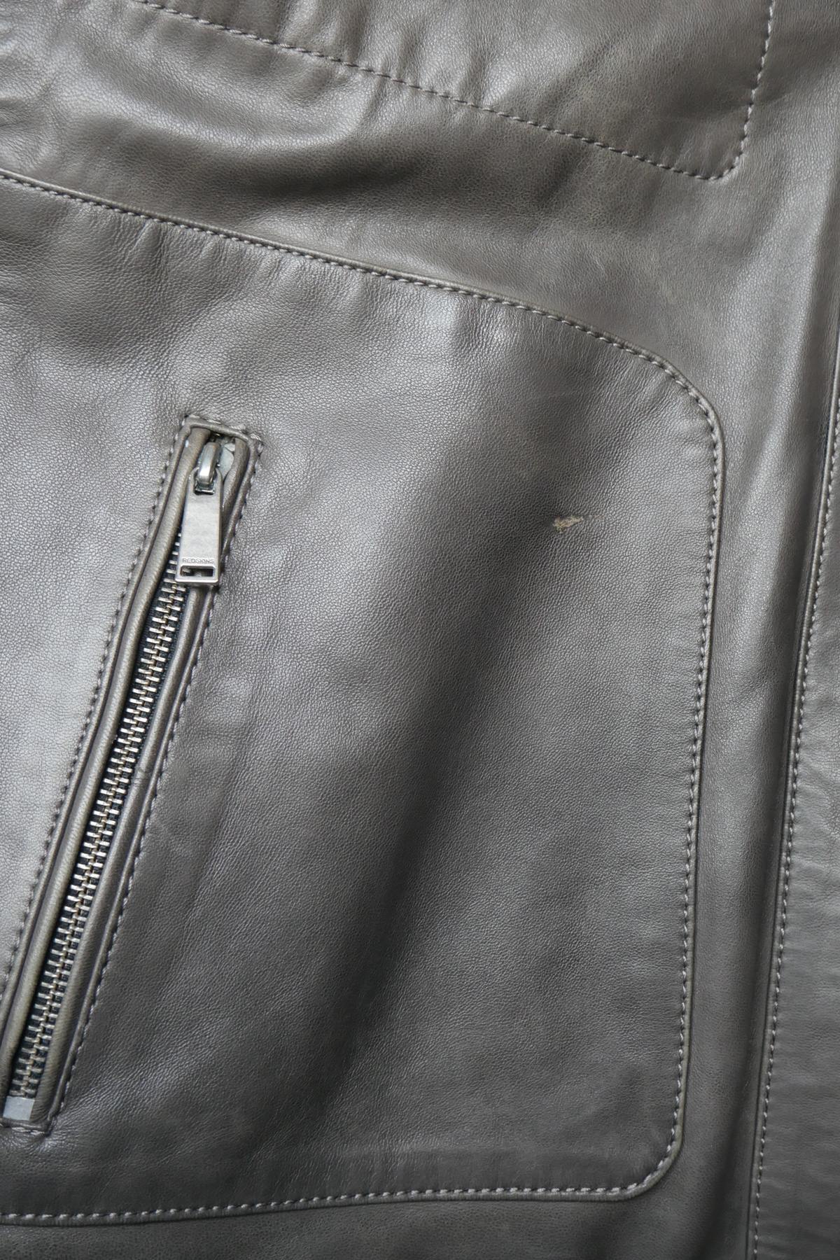 Men's leather jacket with hooded facing - Image n°4