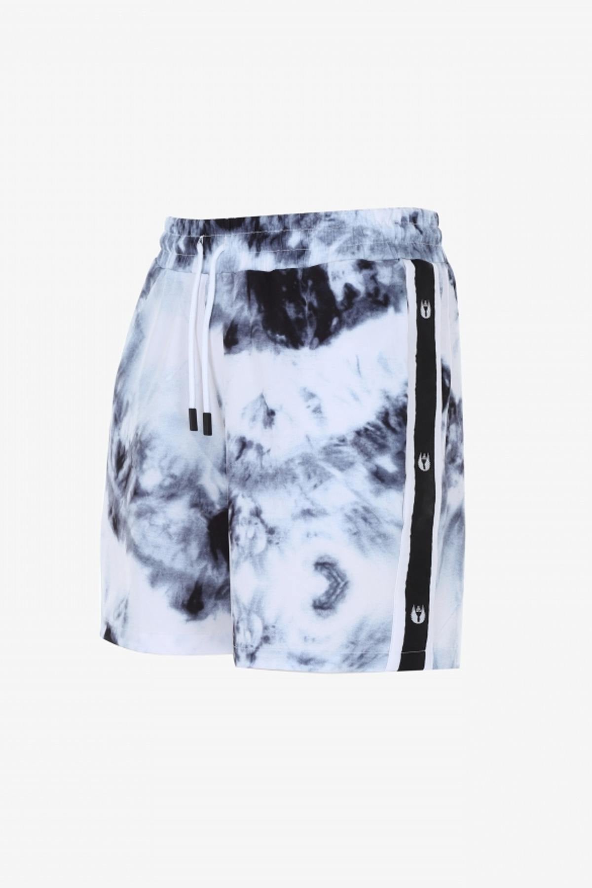 Black and white beach shorts - Image n°1